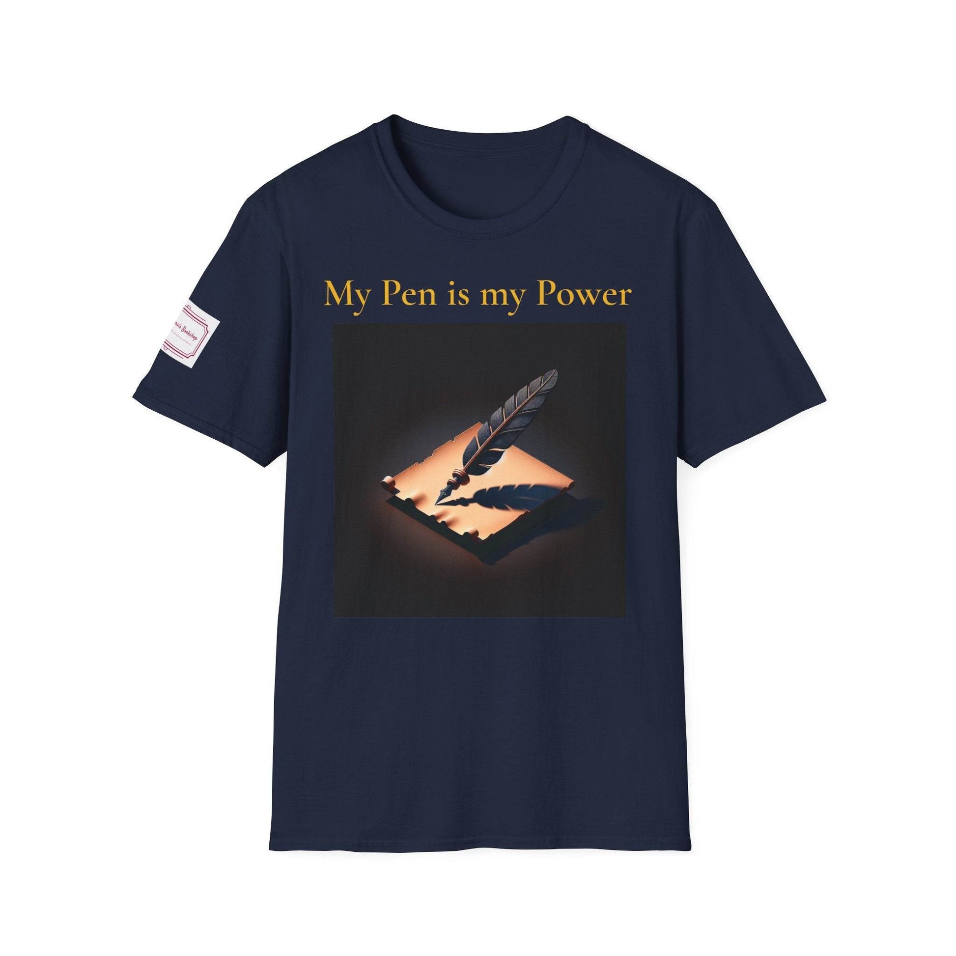 Inspirational Unisex Softstyle T-Shirt - 'My Pen' Motivational Design - The Dreamer's Bookshop.