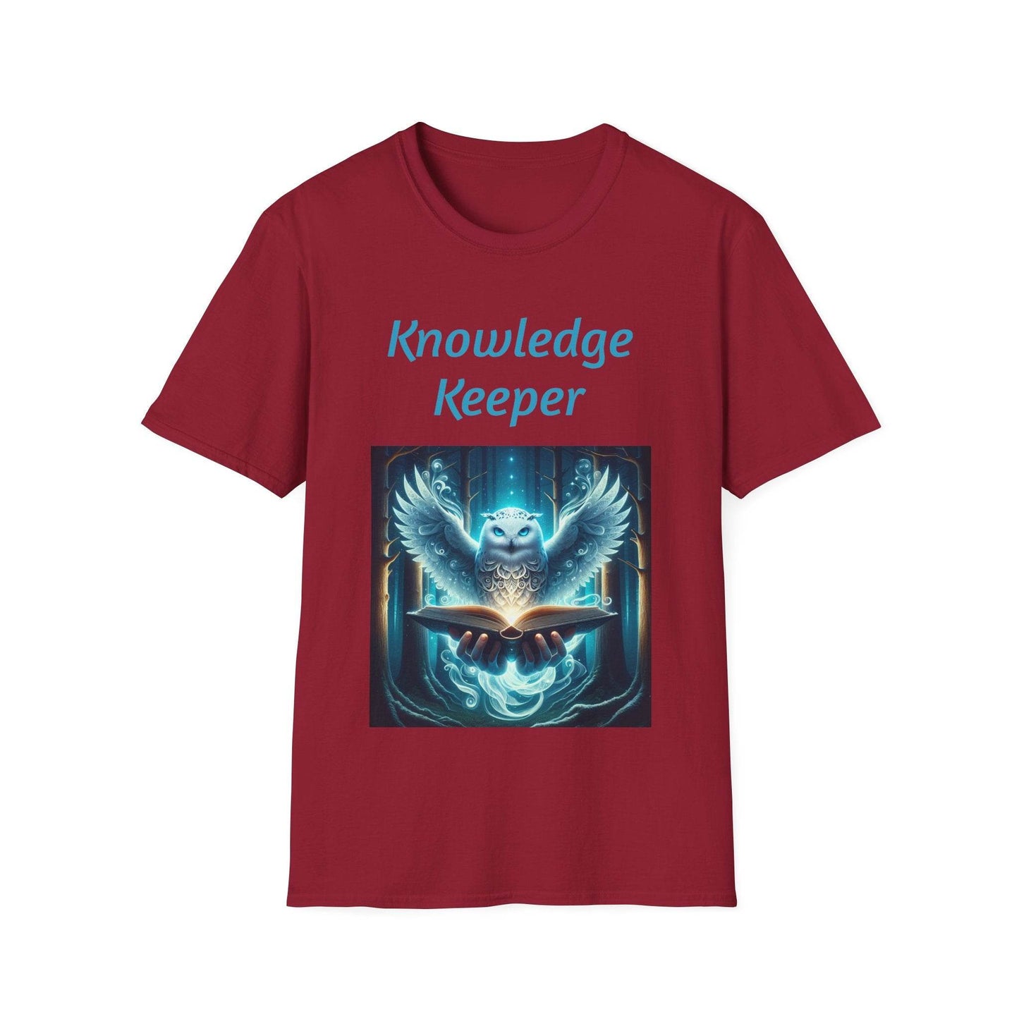 Knowledge Keeper Graphic T-Shirt - Unisex Softstyle Tee, Owl Design - Proud Reader - The Dreamer's Bookshop.