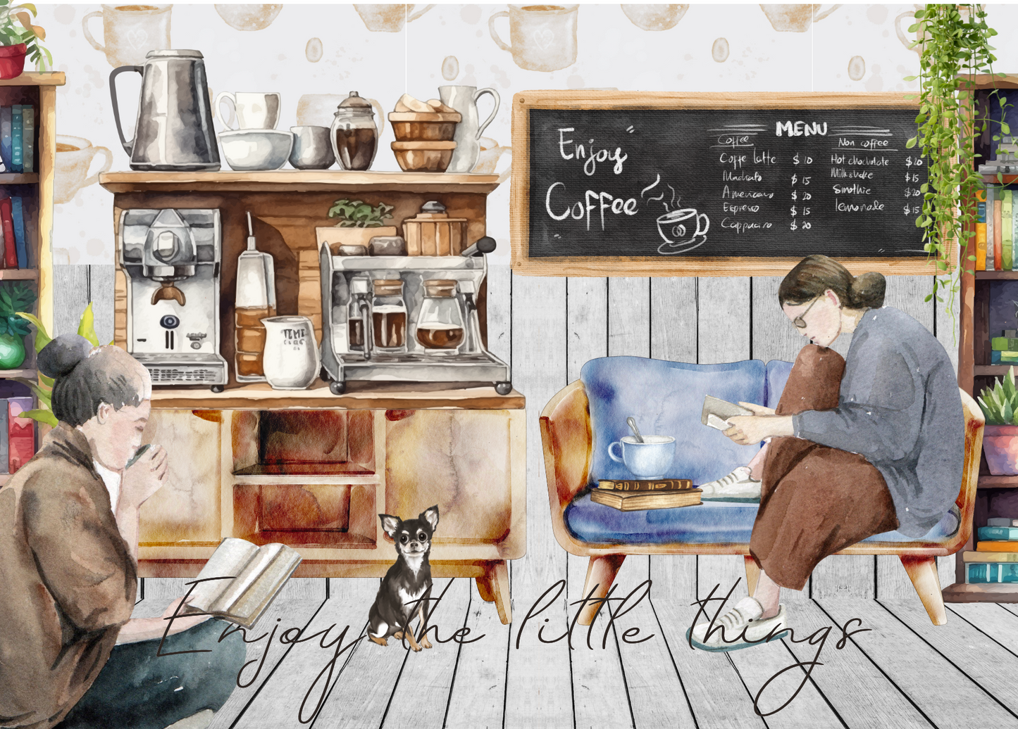 The Dreamer's Bookshop "Coffee Shop" Enjoy Little Things Card - The Dreamer's Bookshop.