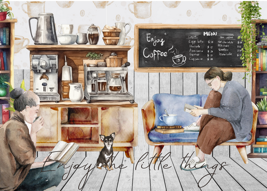 The Dreamer's Bookshop "Coffee Shop" Enjoy Little Things Card - The Dreamer's Bookshop.