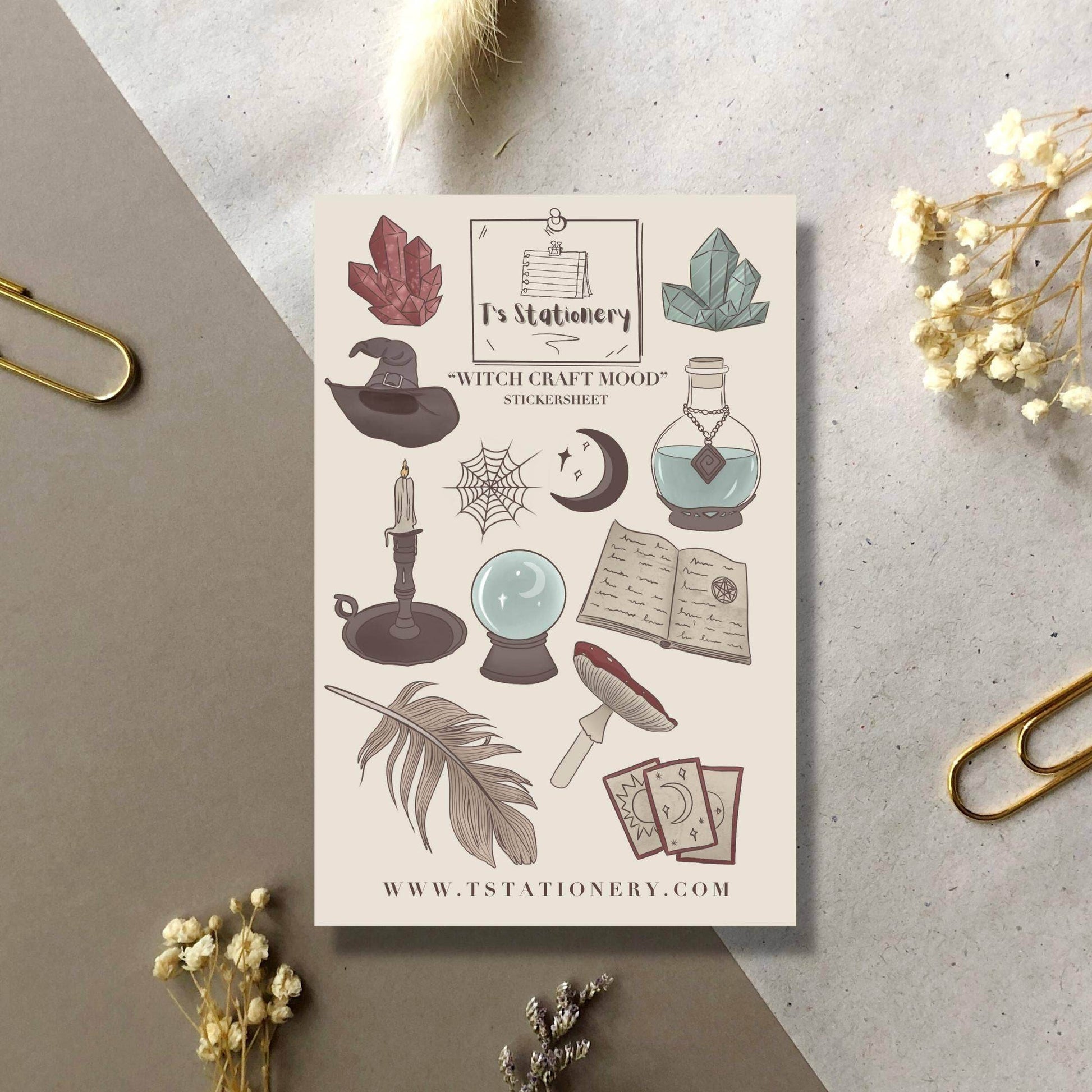 T's Stationery - Stickervel „Witchcraft Mood” - The Dreamer's Bookshop.