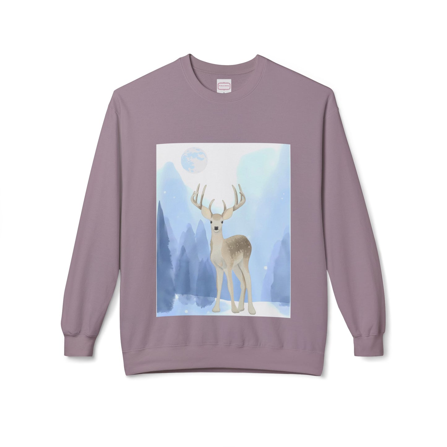 Winter Deer - Unisex Fleece Crewneck Sweatshirt