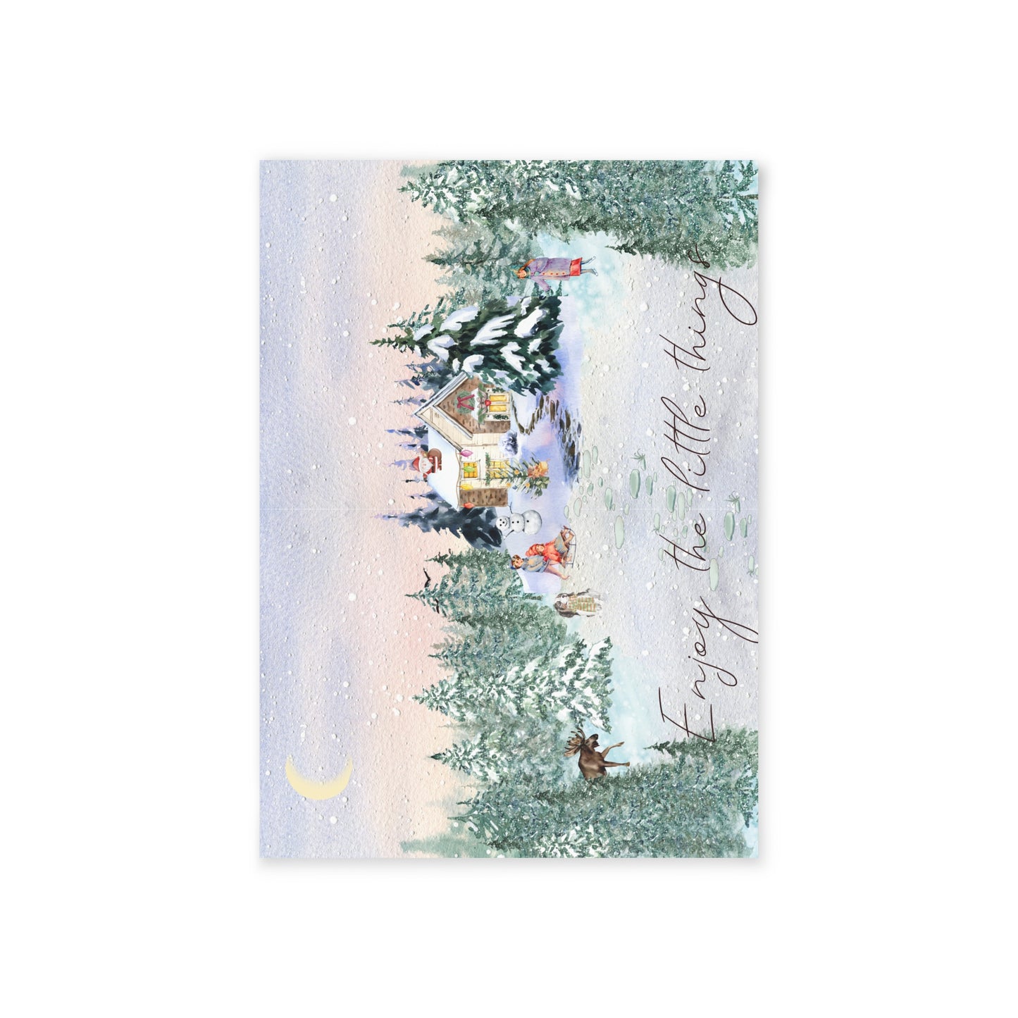 The Dreamer's Bookshop "Winter Cottage" Enjoy the Little Things Card