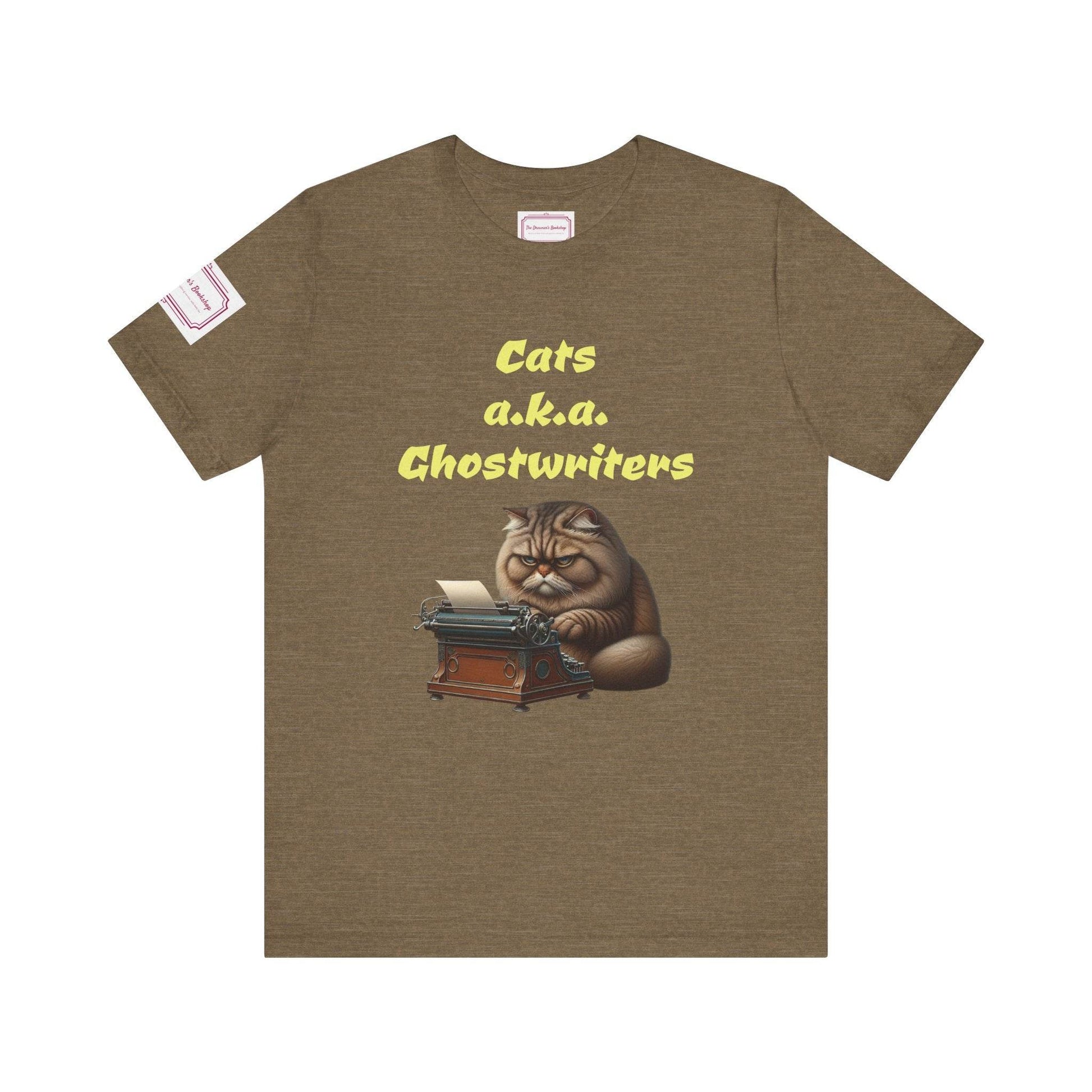 Cats Ghostwriters Tee - Fun Short Sleeve Shirt for Writers & Book Lovers - The Dreamer's Bookshop.