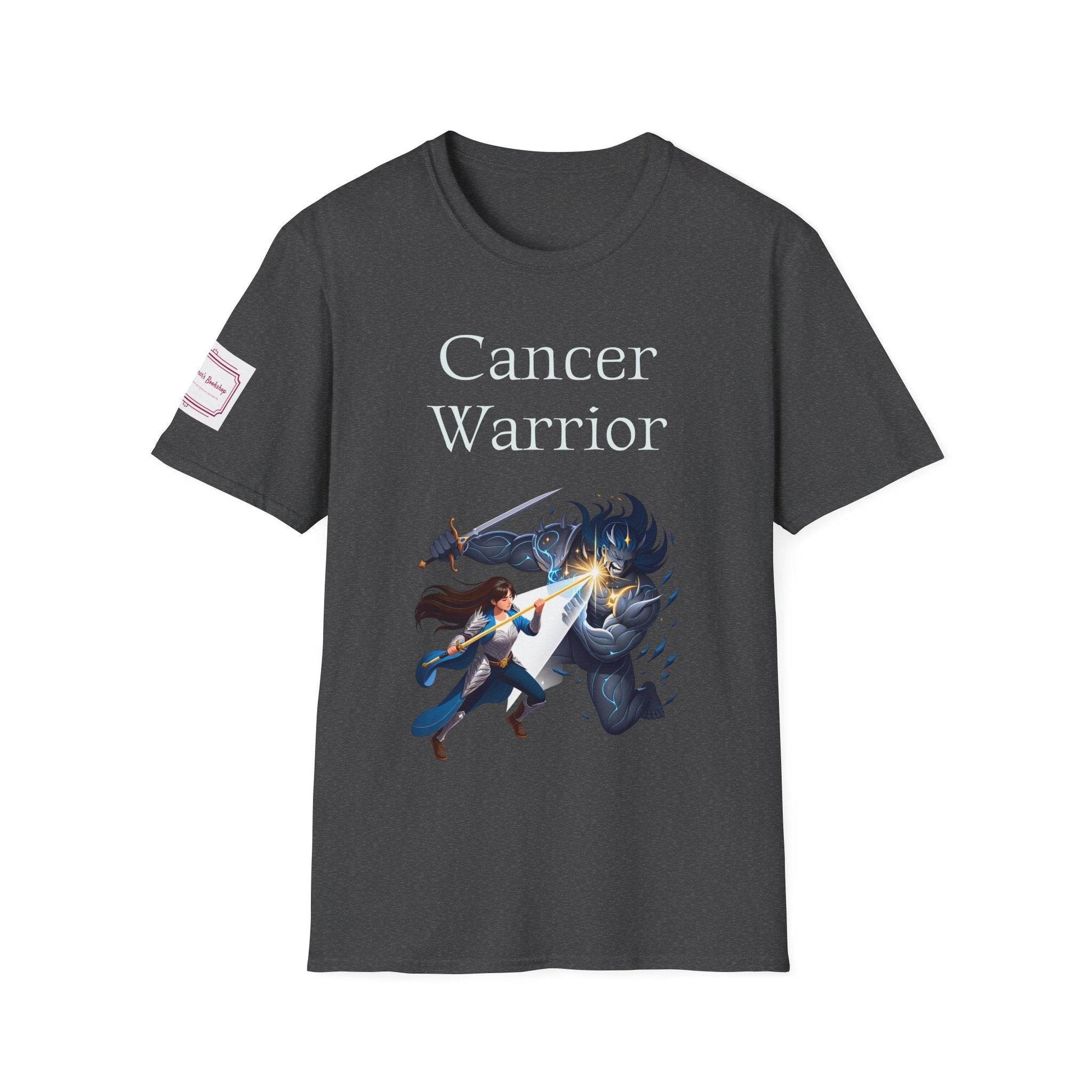 Cancer Warrior Unisex Softstyle T-Shirt - Empowering Graphic Tee for Women's Health Awarenes - The Dreamer's Bookshop.