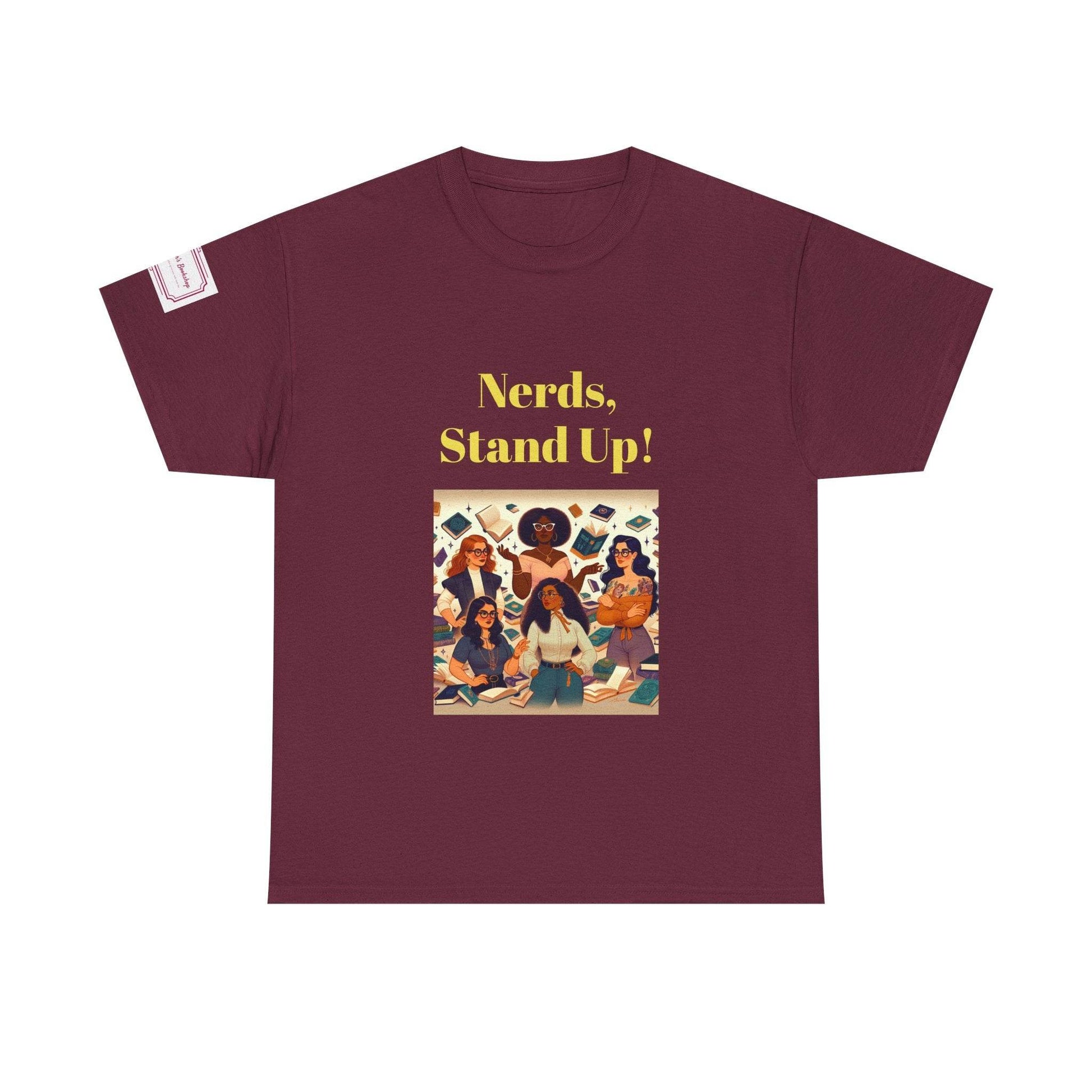 Nerds Stand Up - Graphic Unisex Heavy Cotton Tee - Book Lovers - The Dreamer's Bookshop.