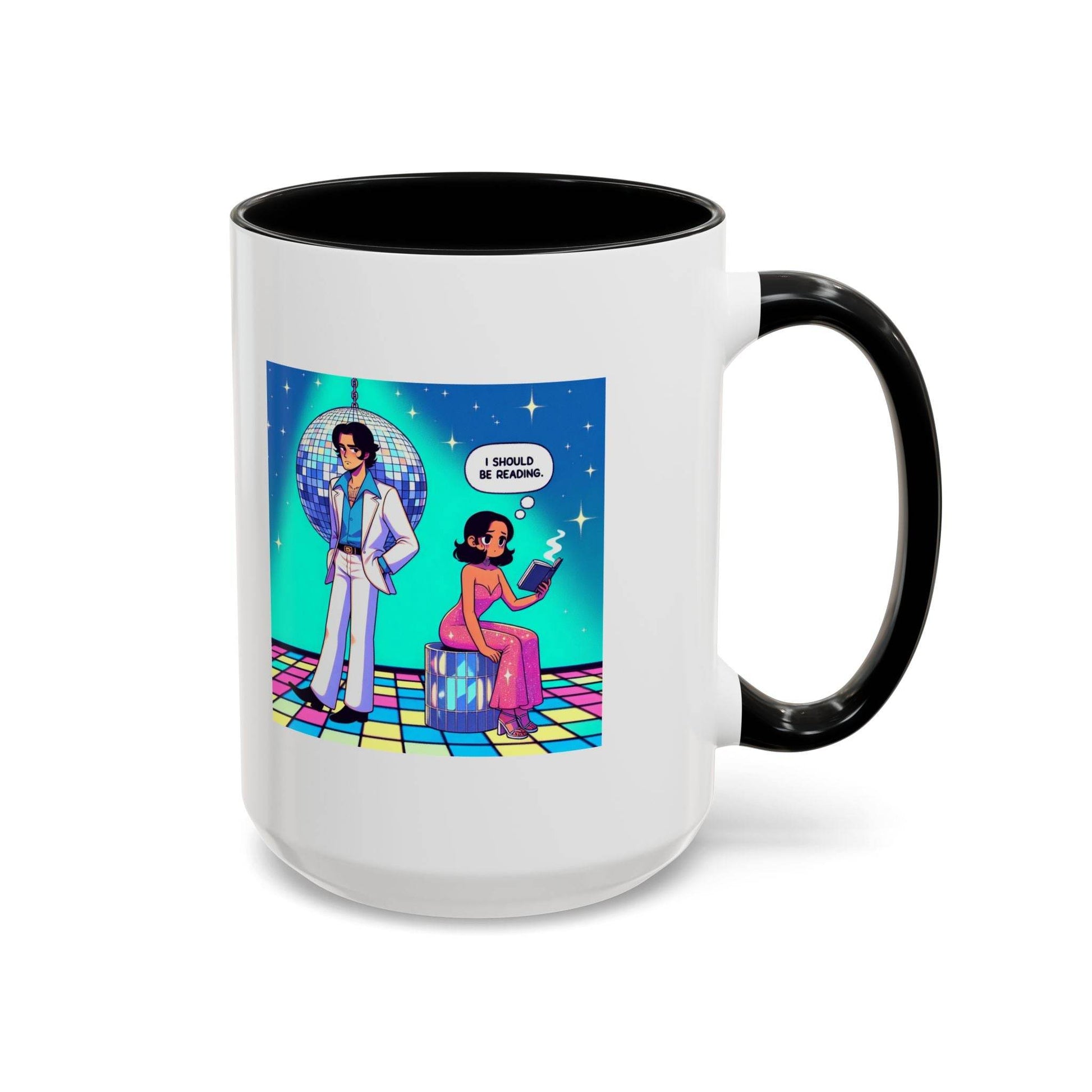 Party Vibe Accent Coffee Mug - Fun Reading Motivation Design - The Dreamer's Bookshop.