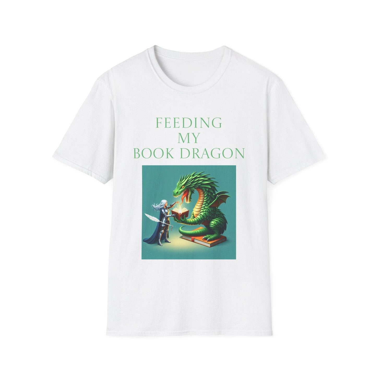 Unisex Softstyle T-Shirt - 'Book Dragon' - The Dreamer's Bookshop.