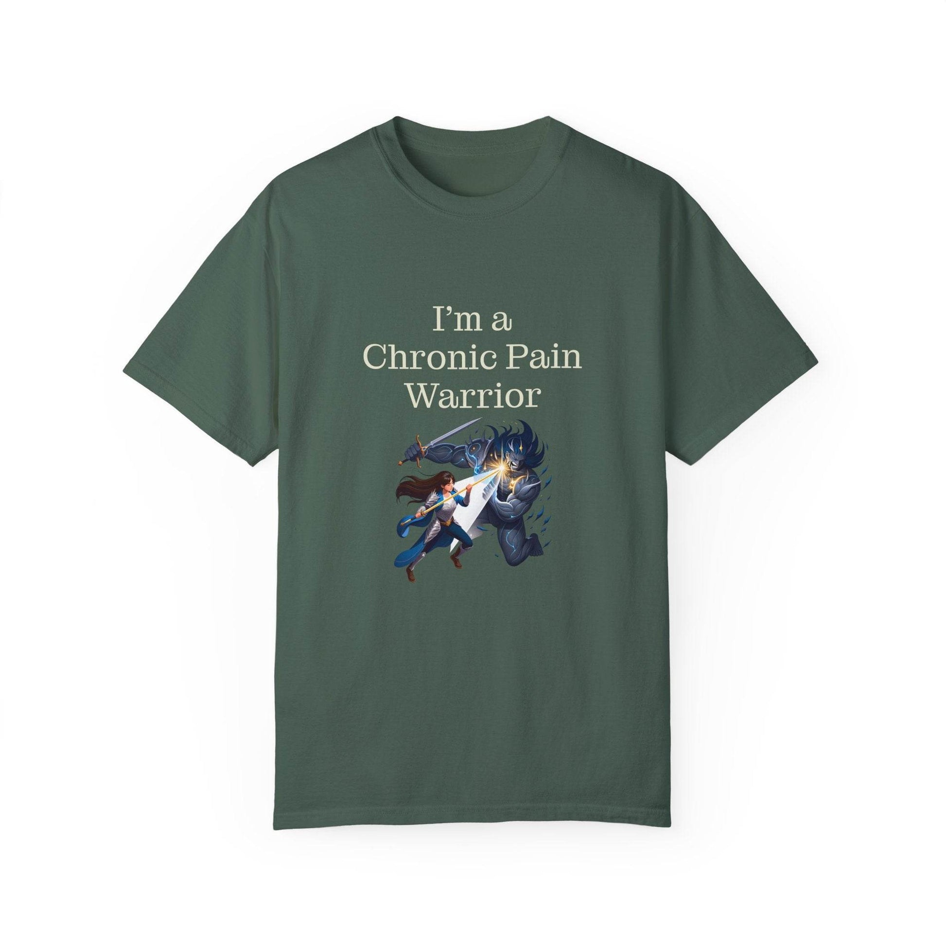 Chronic Pain Warrior Unisex Garment-Dyed T-shirt - Inspirational Motivational Tee - The Dreamer's Bookshop.