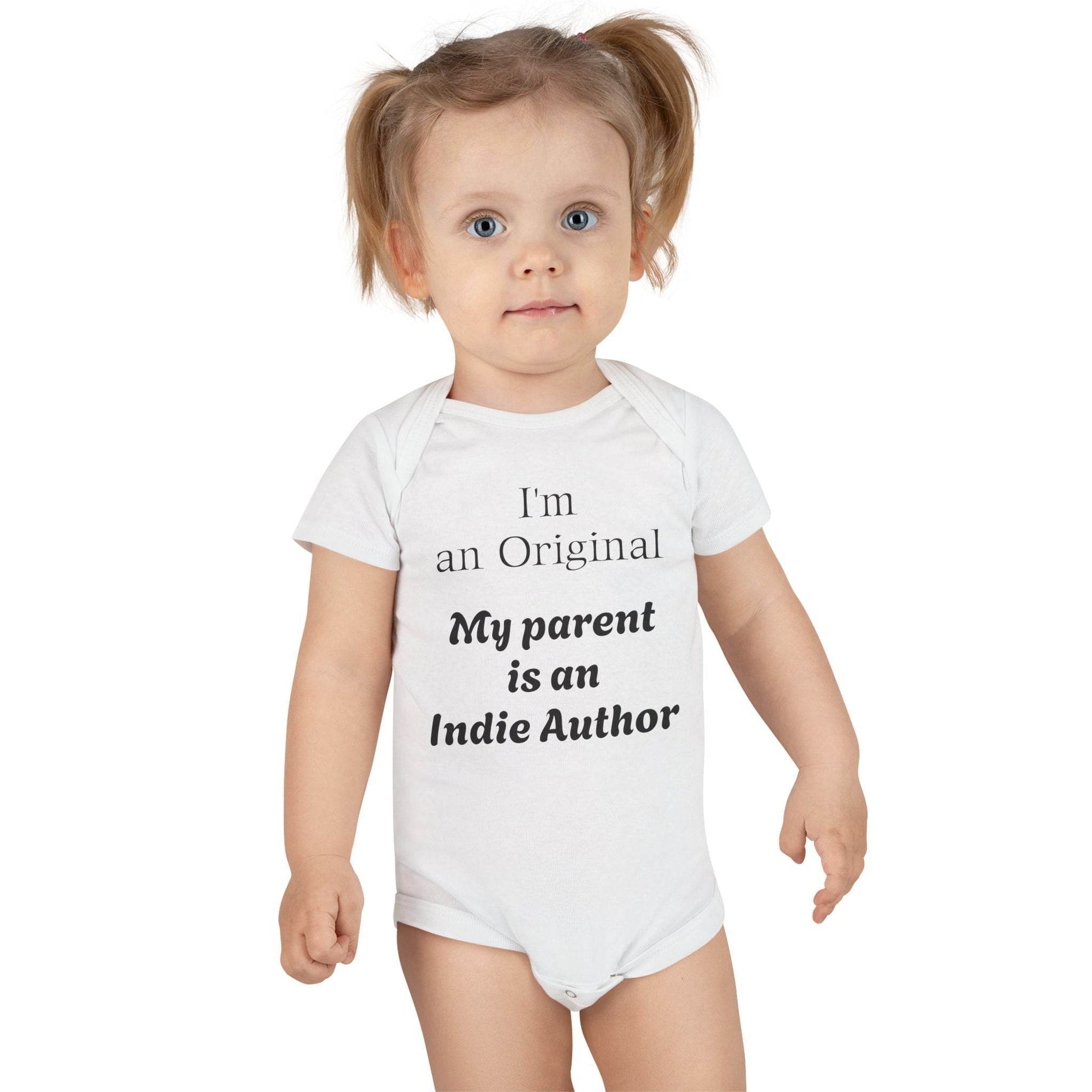 US - Cute Indie Author Baby Bodysuit - Organic Onesie for Creative Families - The Dreamer's Bookshop.