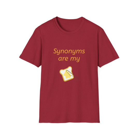 Funny "Synonyms Are My Jam" T-Shirt for Word Lovers - The Dreamer's Bookshop.
