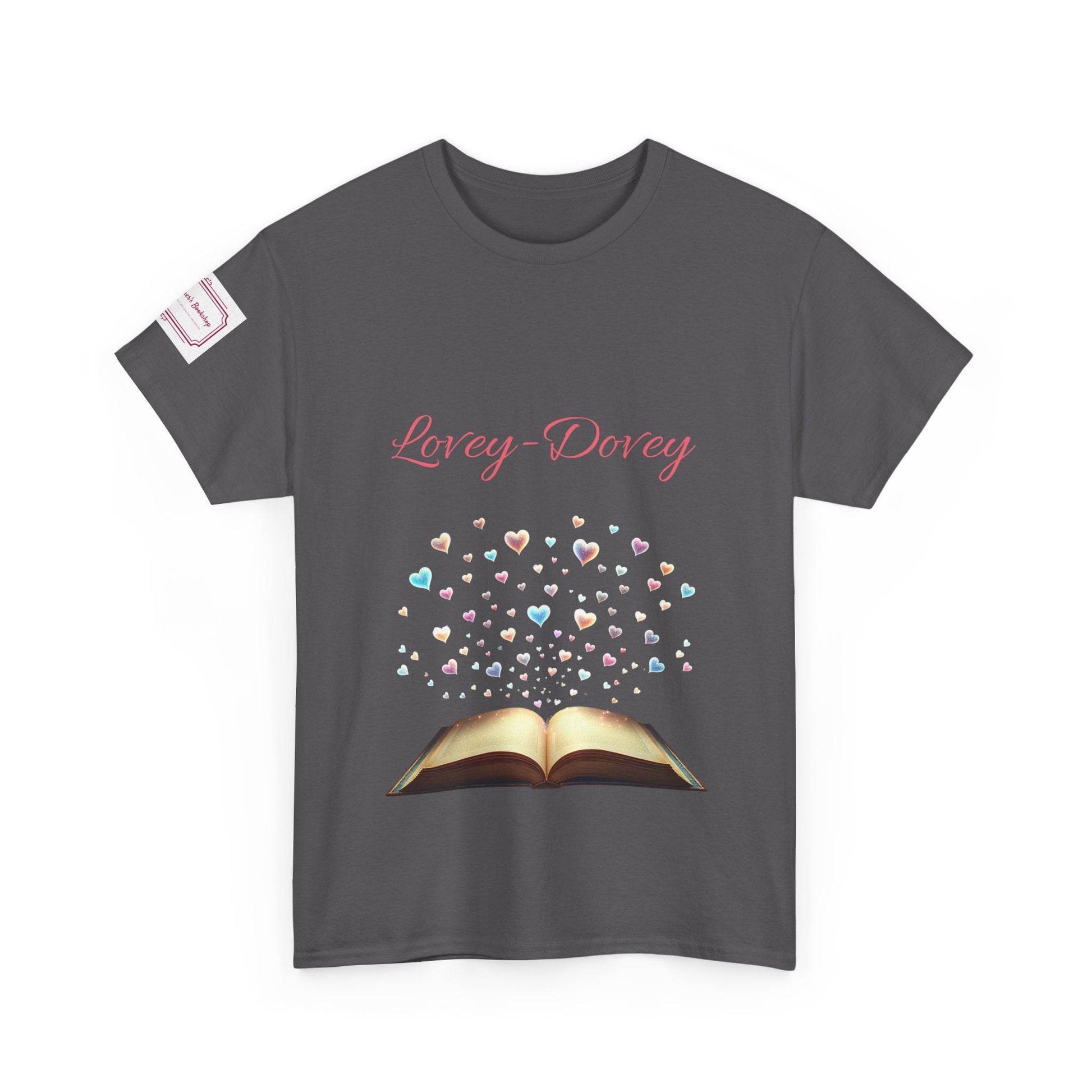 Lovey-Dovey - Unisex Heavy Cotton Tee - Sweet Romance - The Dreamer's Bookshop.