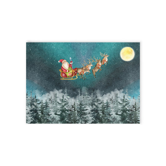 The Dreamer's Bookshop "Flying Santa Sleigh" Christmas Card