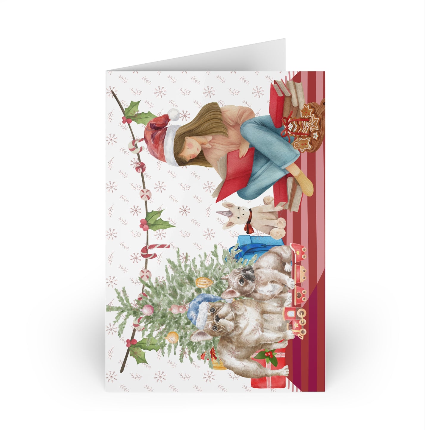 The Dreamer's Bookshop "Festive Pugs" Christmas Card