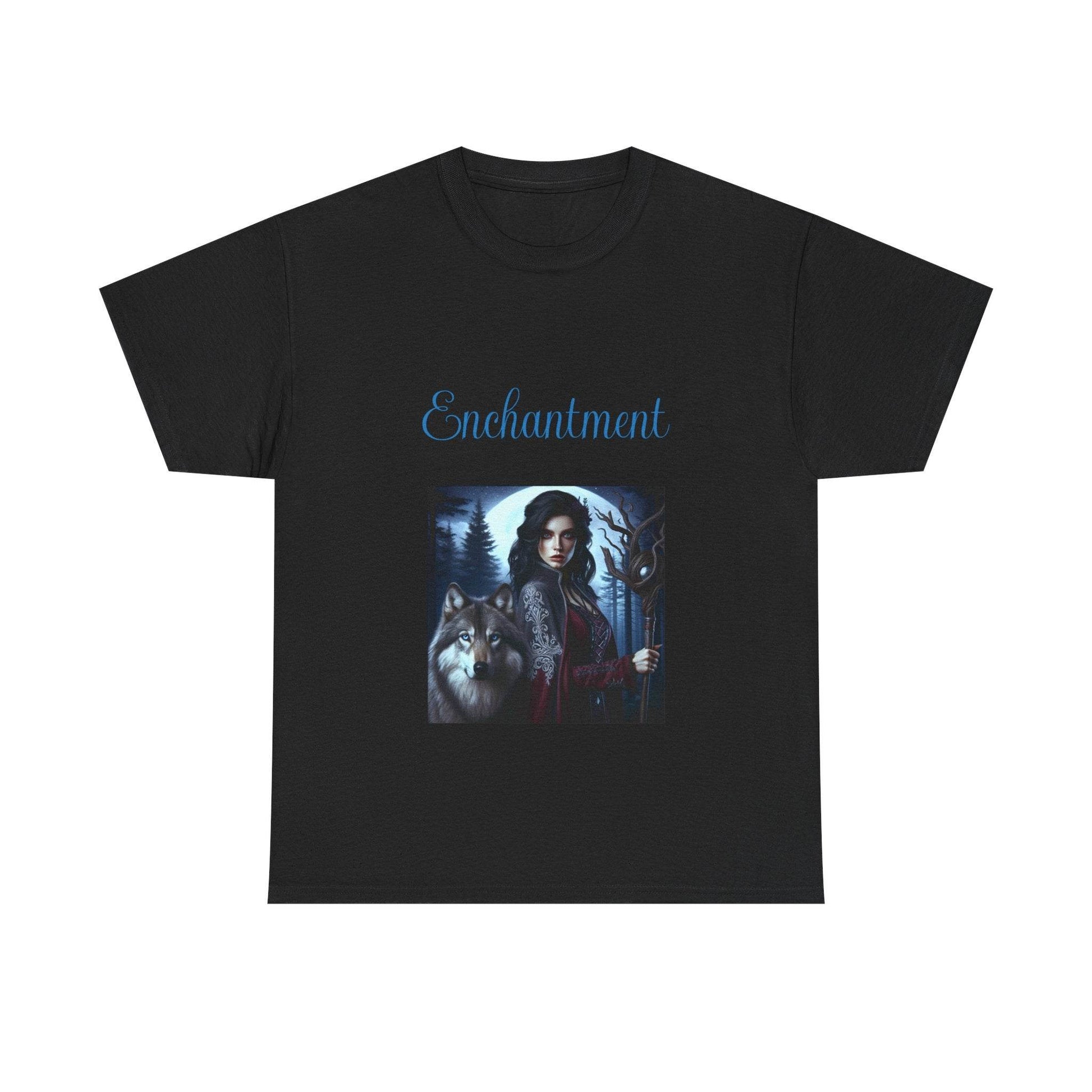 Enchanting Wolf Witch Unisex Heavy Cotton Tee - The Dreamer's Bookshop.
