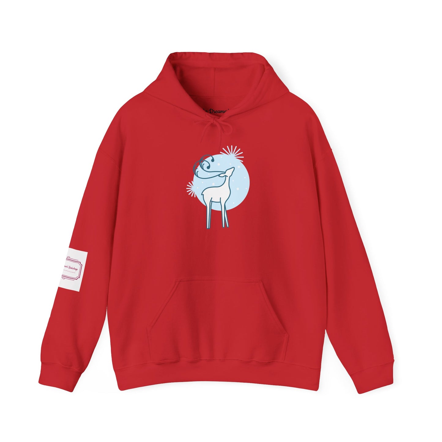 Christmas Deer Unisex Hooded Sweatshirt - Cozy Literary Apparel