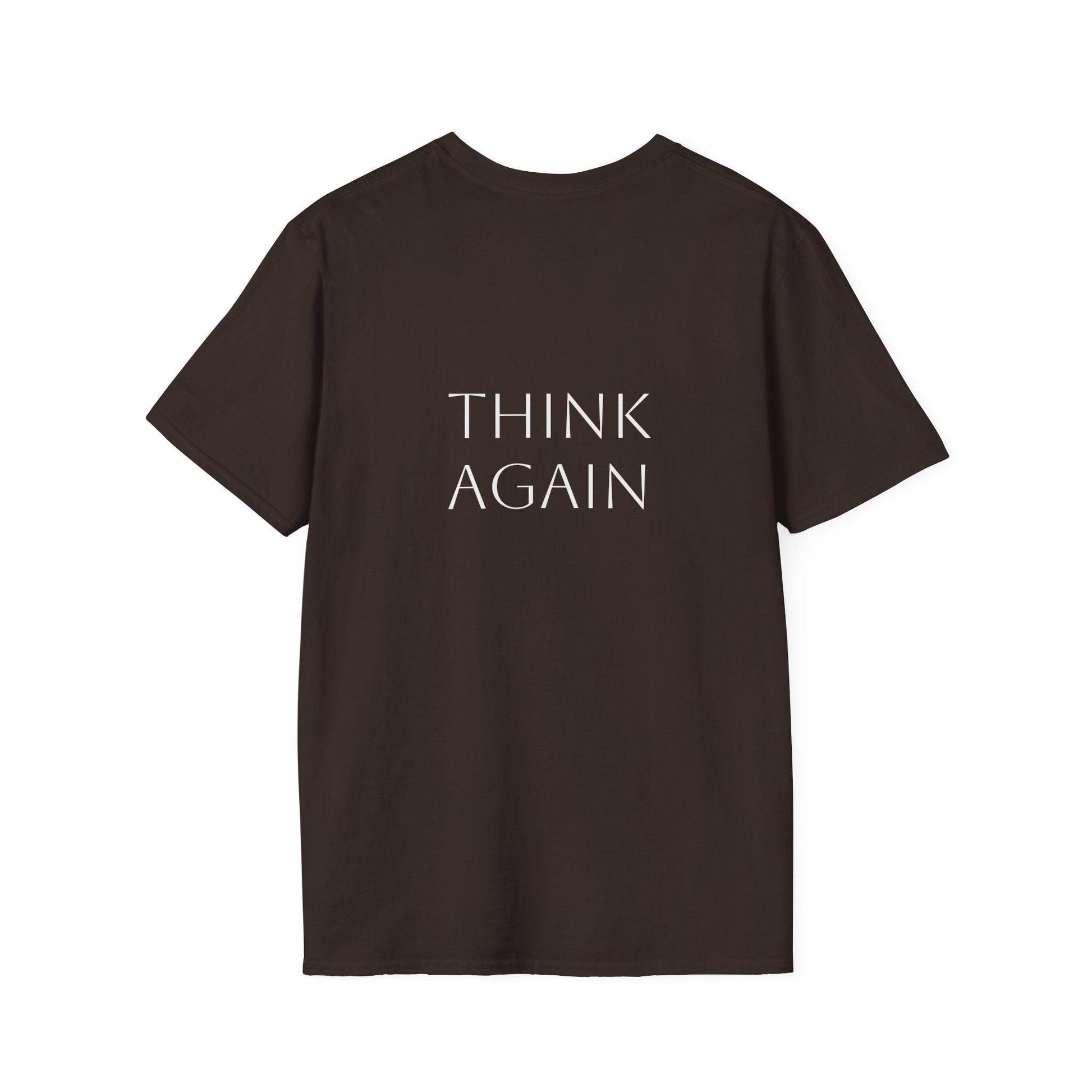 Unisex Softstyle T-Shirt - 'Think Again' - The Dreamer's Bookshop.