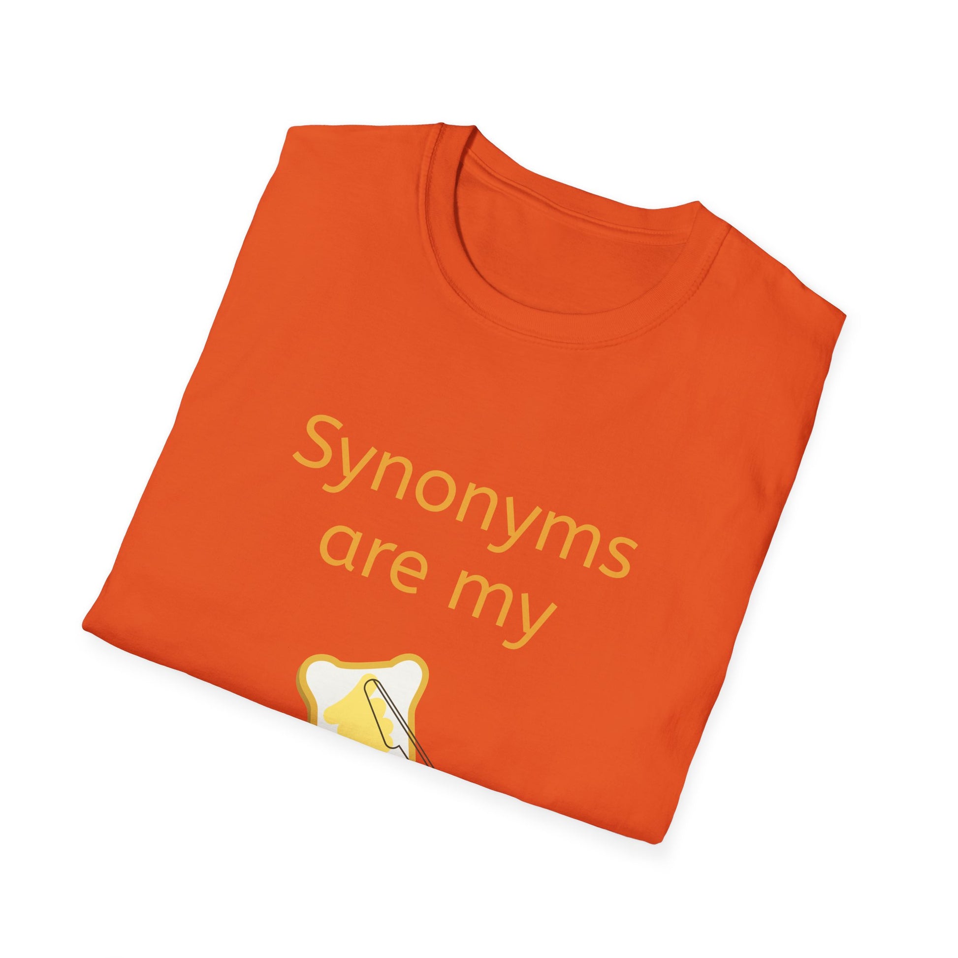 Unisex Softstyle T-Shirt - "Synonyms are my Jam" for Language Lovers - The Dreamer's Bookshop.