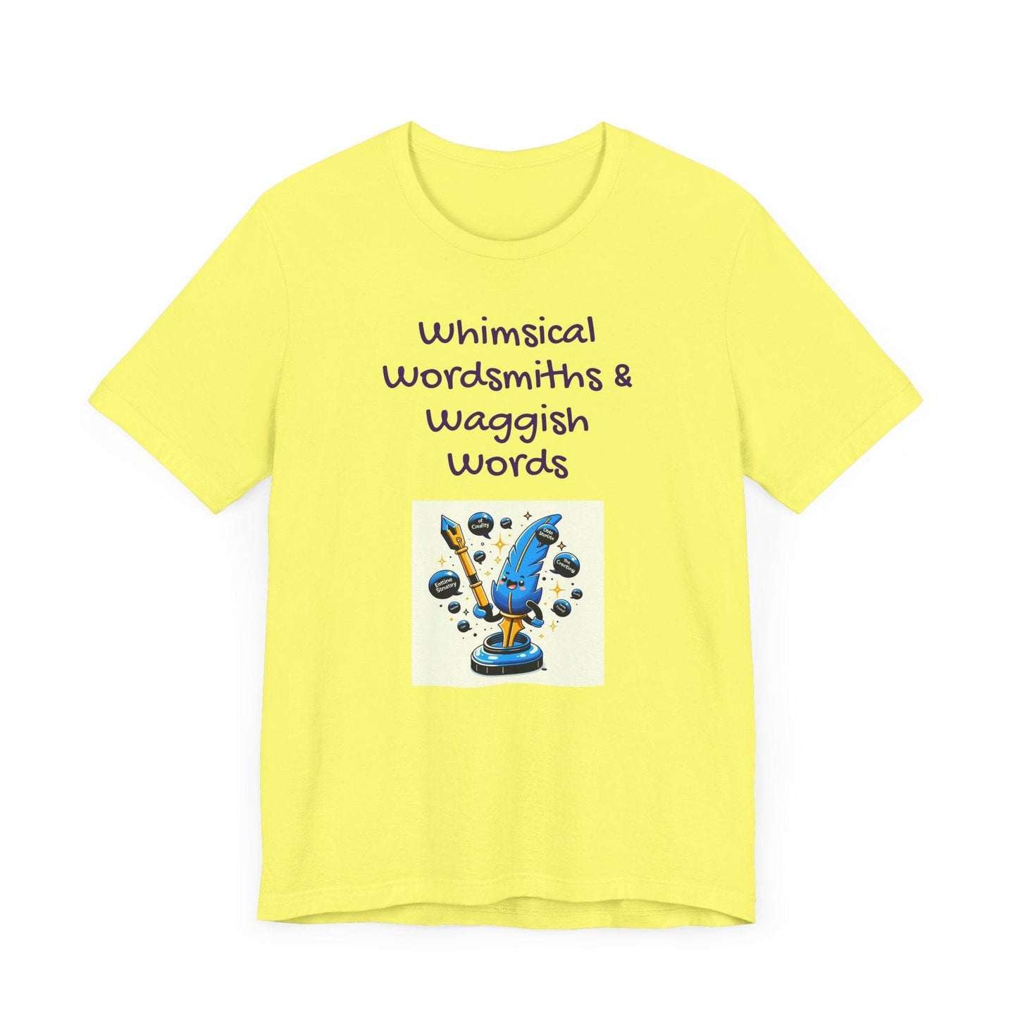 Whimsical Wordsmiths Short Sleeve Tee - Creative Gift for Writers - The Dreamer's Bookshop.