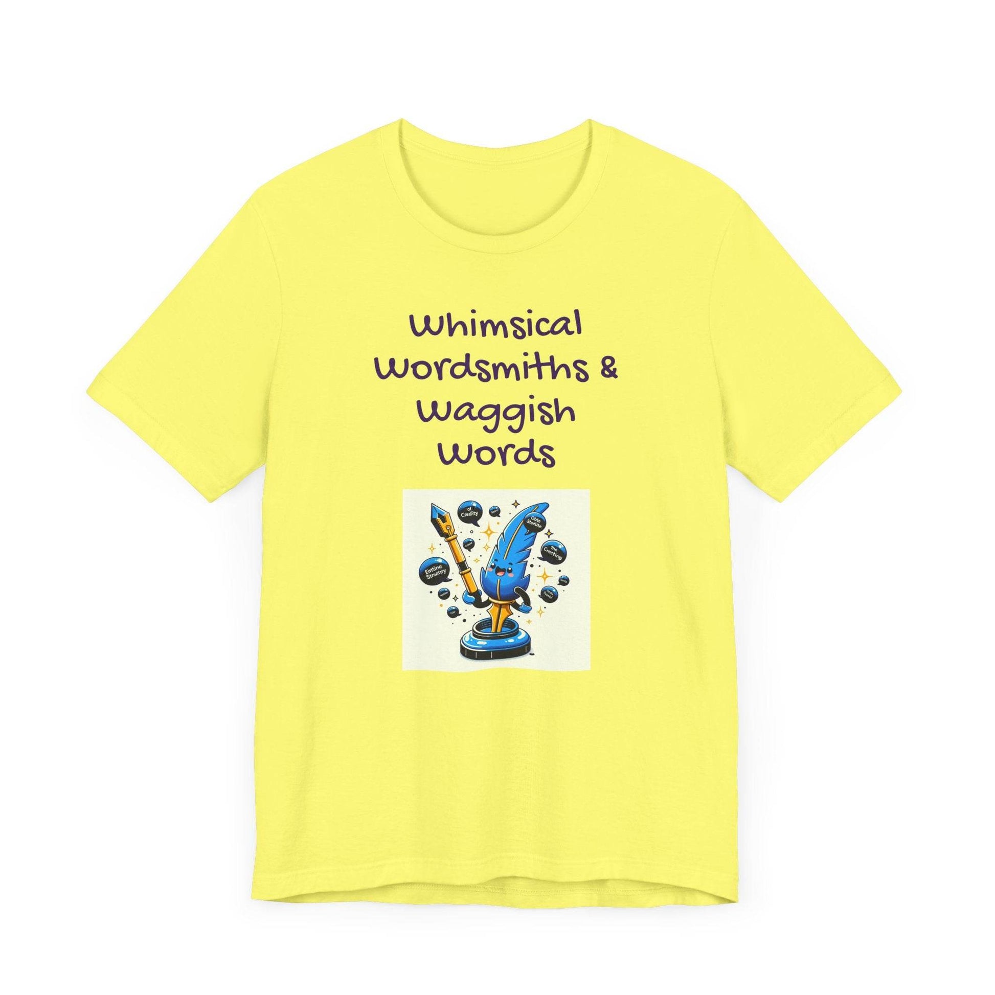 Whimsical Wordsmiths Short Sleeve Tee - Creative Gift for Writers - The Dreamer's Bookshop.