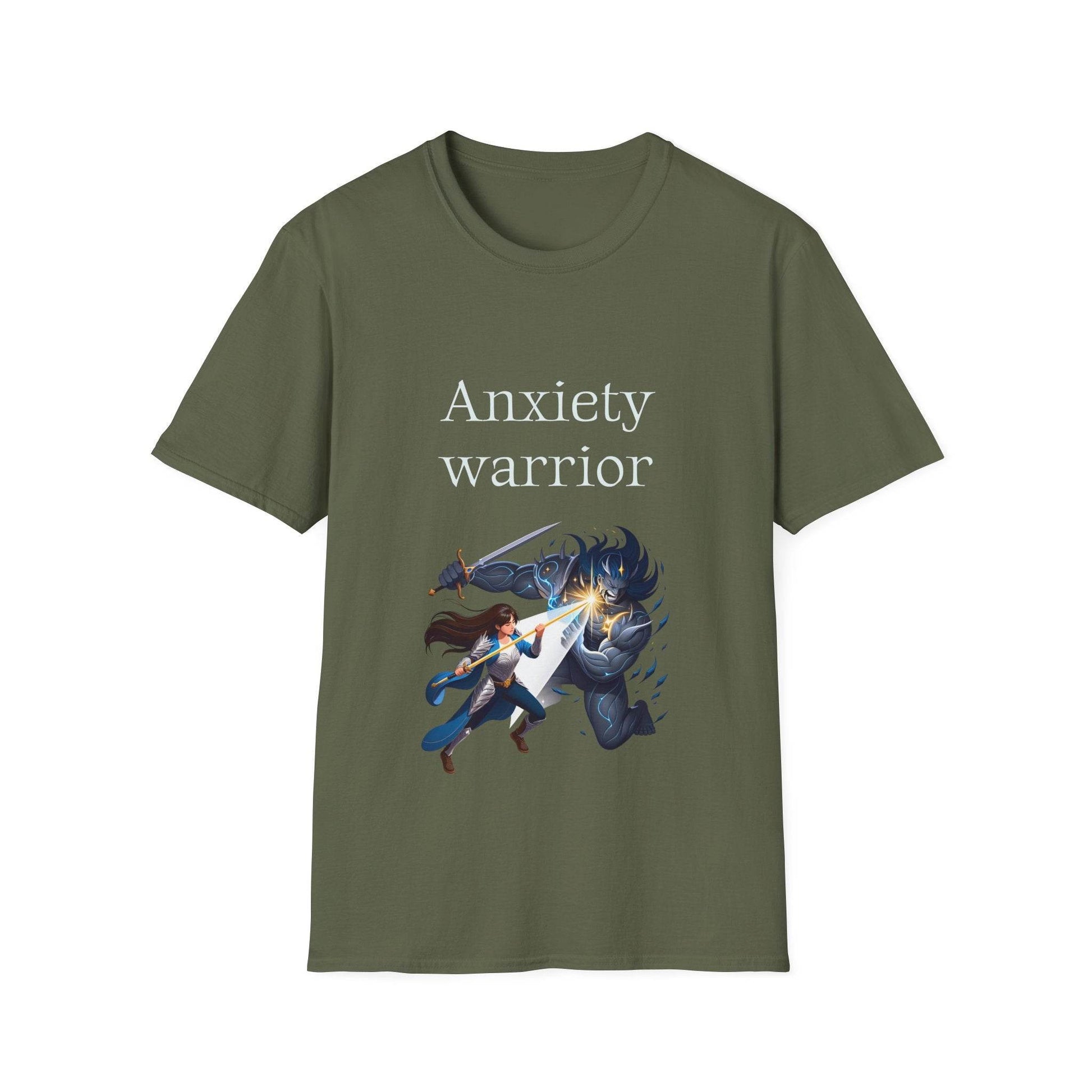 Anxiety Warrior Unisex Softstyle T-Shirt - Empower Your Battle - The Dreamer's Bookshop.
