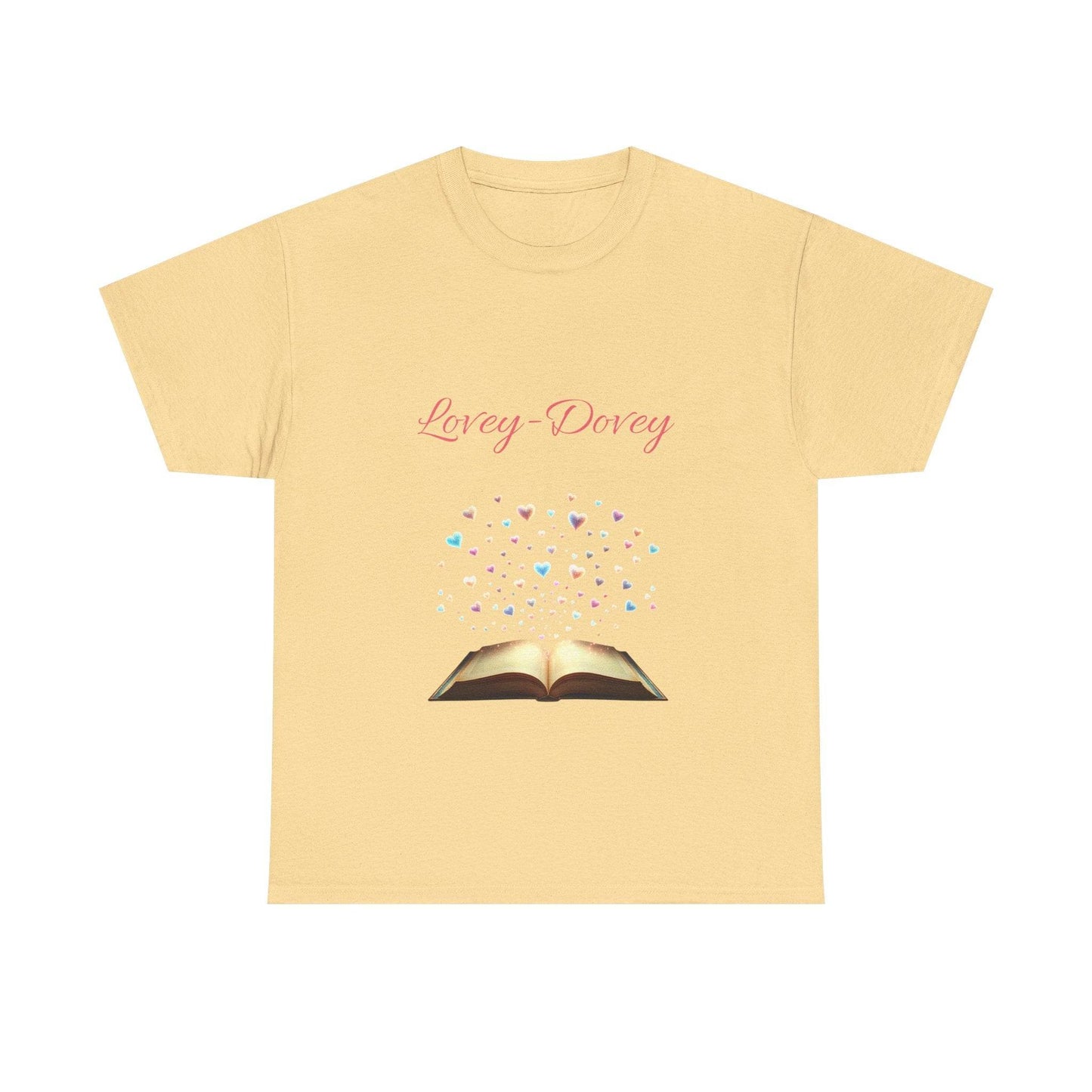 Lovey-Dovey - Unisex Heavy Cotton Tee - Sweet Romance - The Dreamer's Bookshop.
