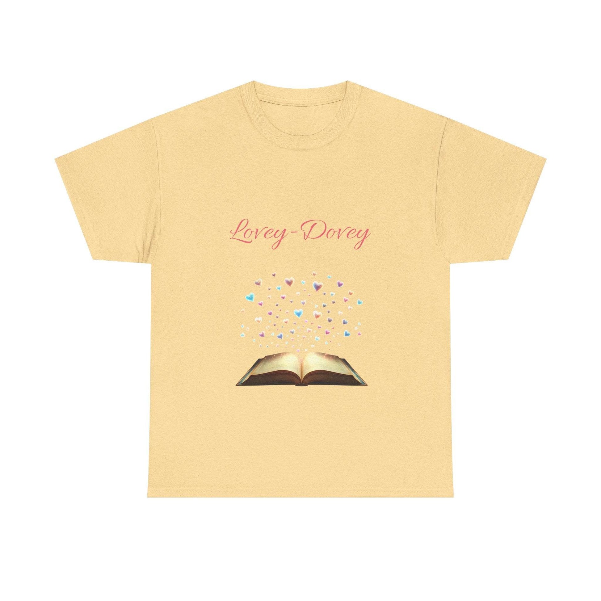 Lovey-Dovey - Unisex Heavy Cotton Tee - Sweet Romance - The Dreamer's Bookshop.