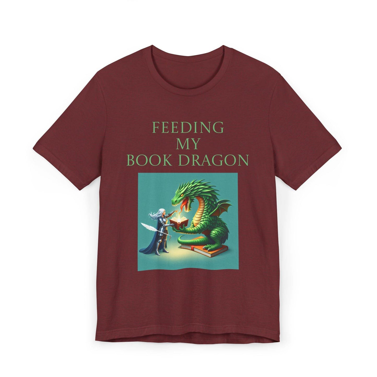 Unisex Jersey T-Shirt - Book Dragon - The Dreamer's Bookshop.