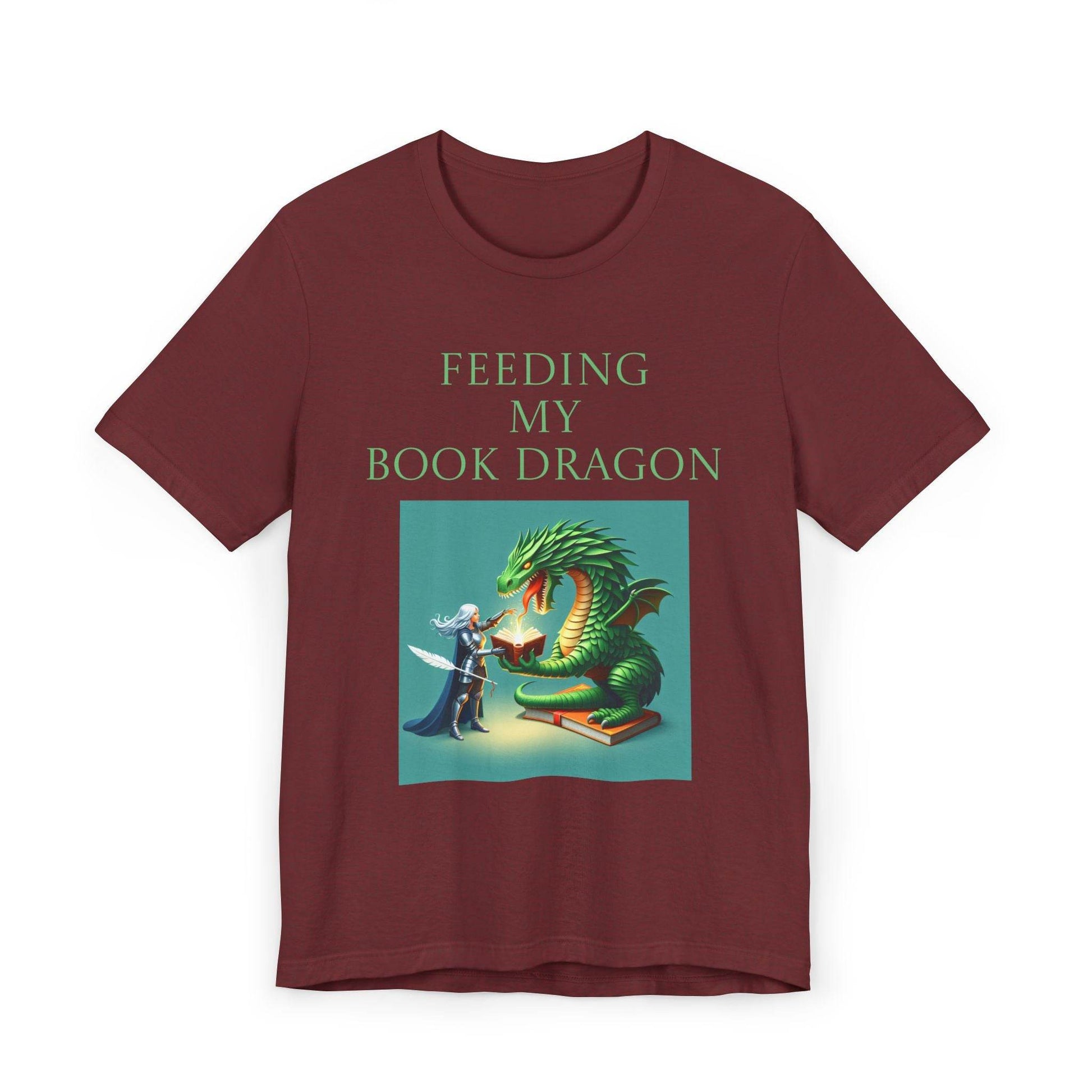 Unisex Jersey T-Shirt - Book Dragon - The Dreamer's Bookshop.
