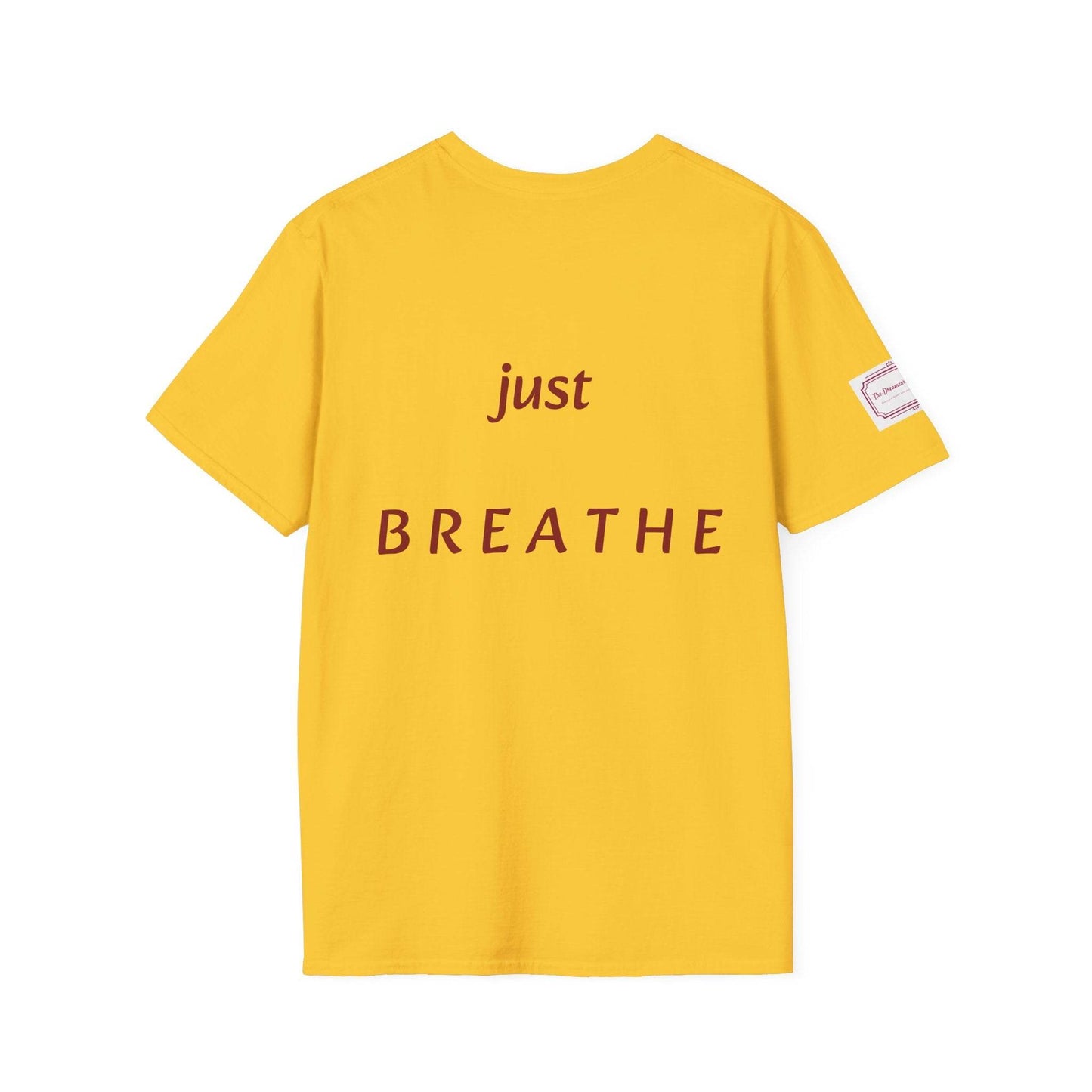 Inspirational Unisex Softstyle T-Shirt - 'Just Breathe' Motivational Design - The Dreamer's Bookshop.