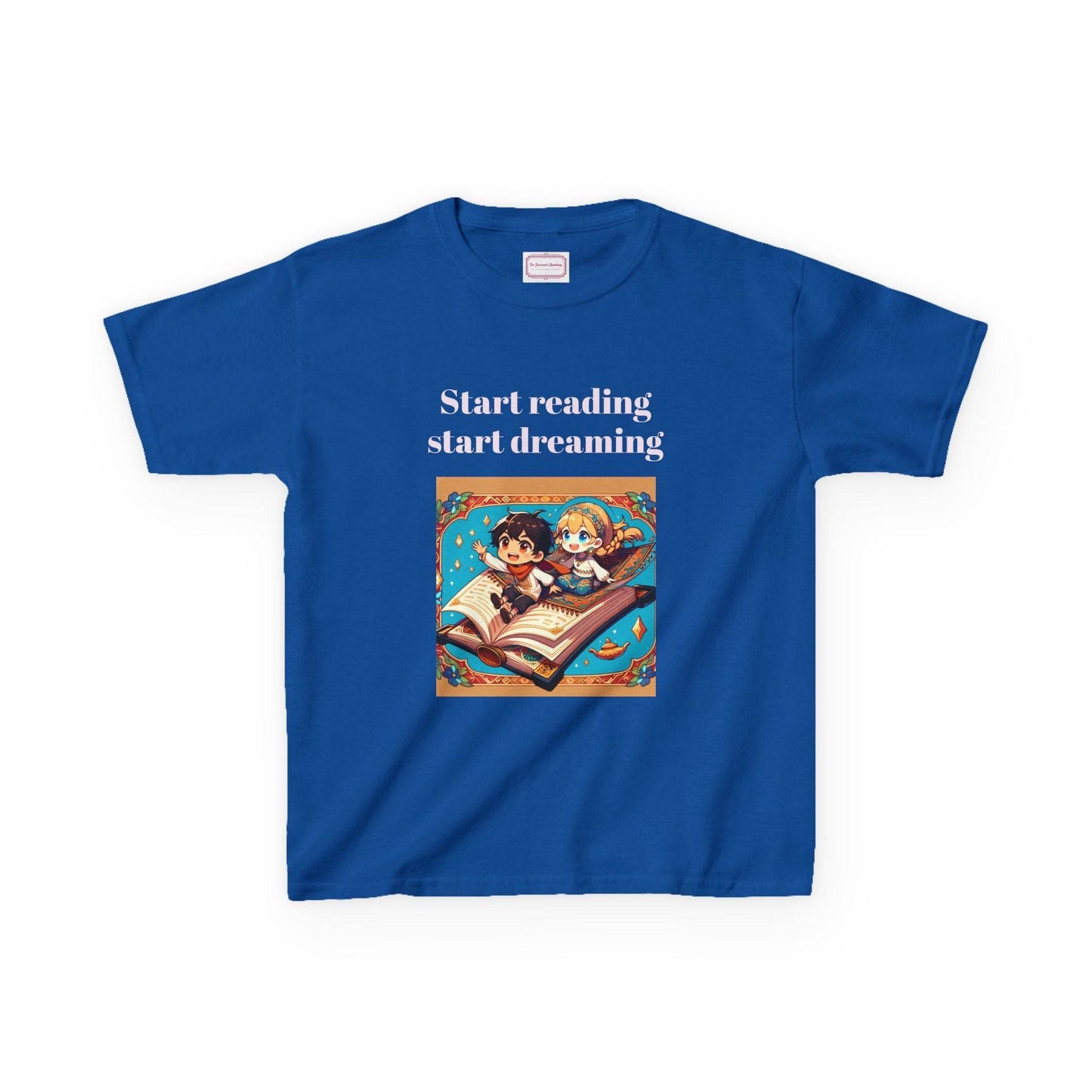 AU - Kids Heavy Cotton™ Tee - Start Reading Start Dreaming - Inspirational Youth T-Shirt - The Dreamer's Bookshop.