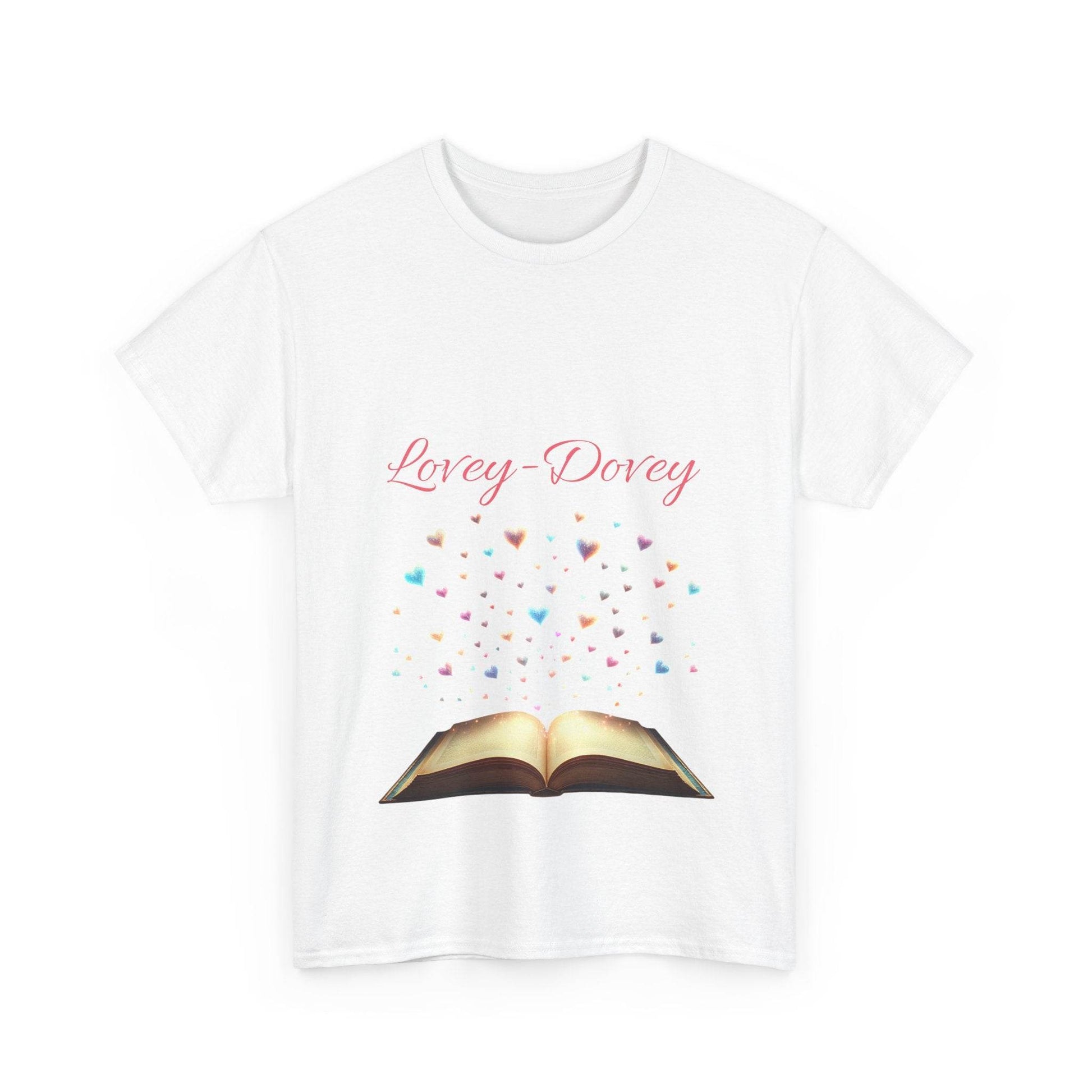 Lovey - Dovey - Unisex Heavy Cotton Tee - Sweet Romance - The Dreamer's Bookshop.