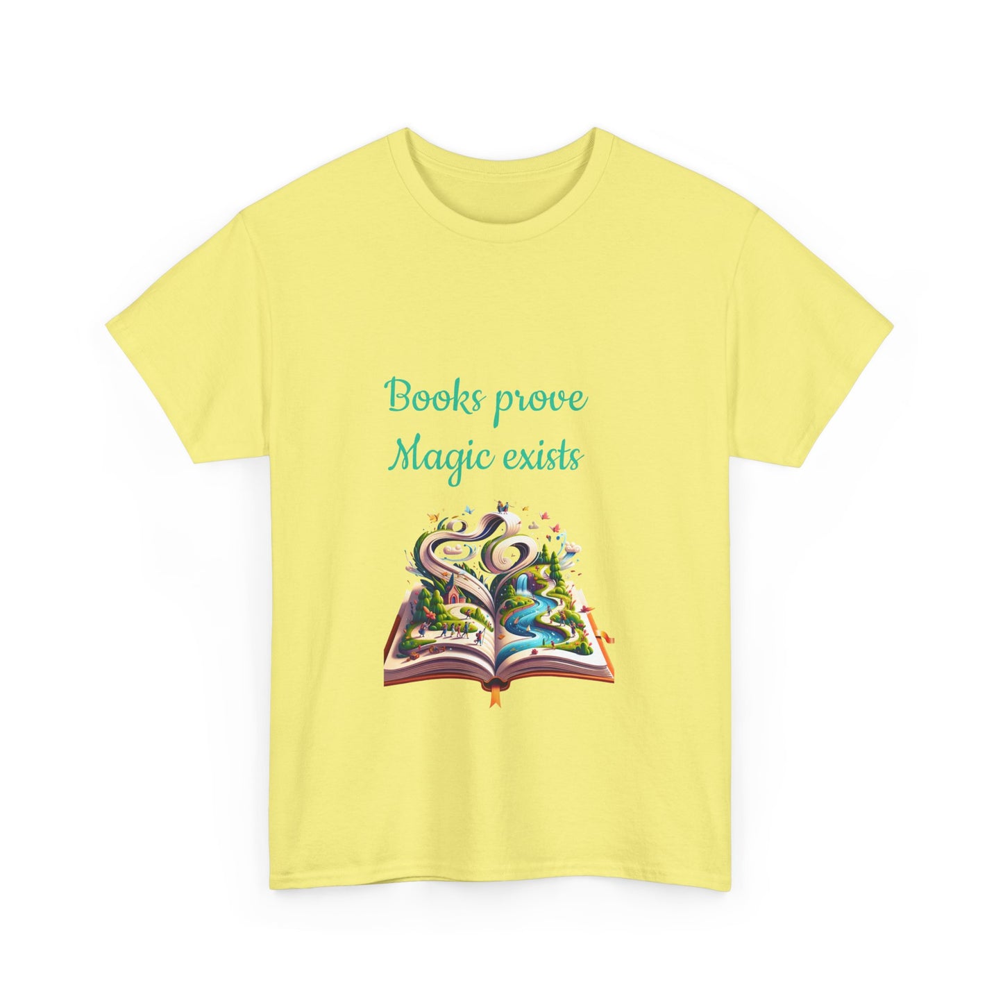 Book Lover's Unisex Heavy Cotton Tee - "Magic Exists" - The Dreamer's Bookshop.