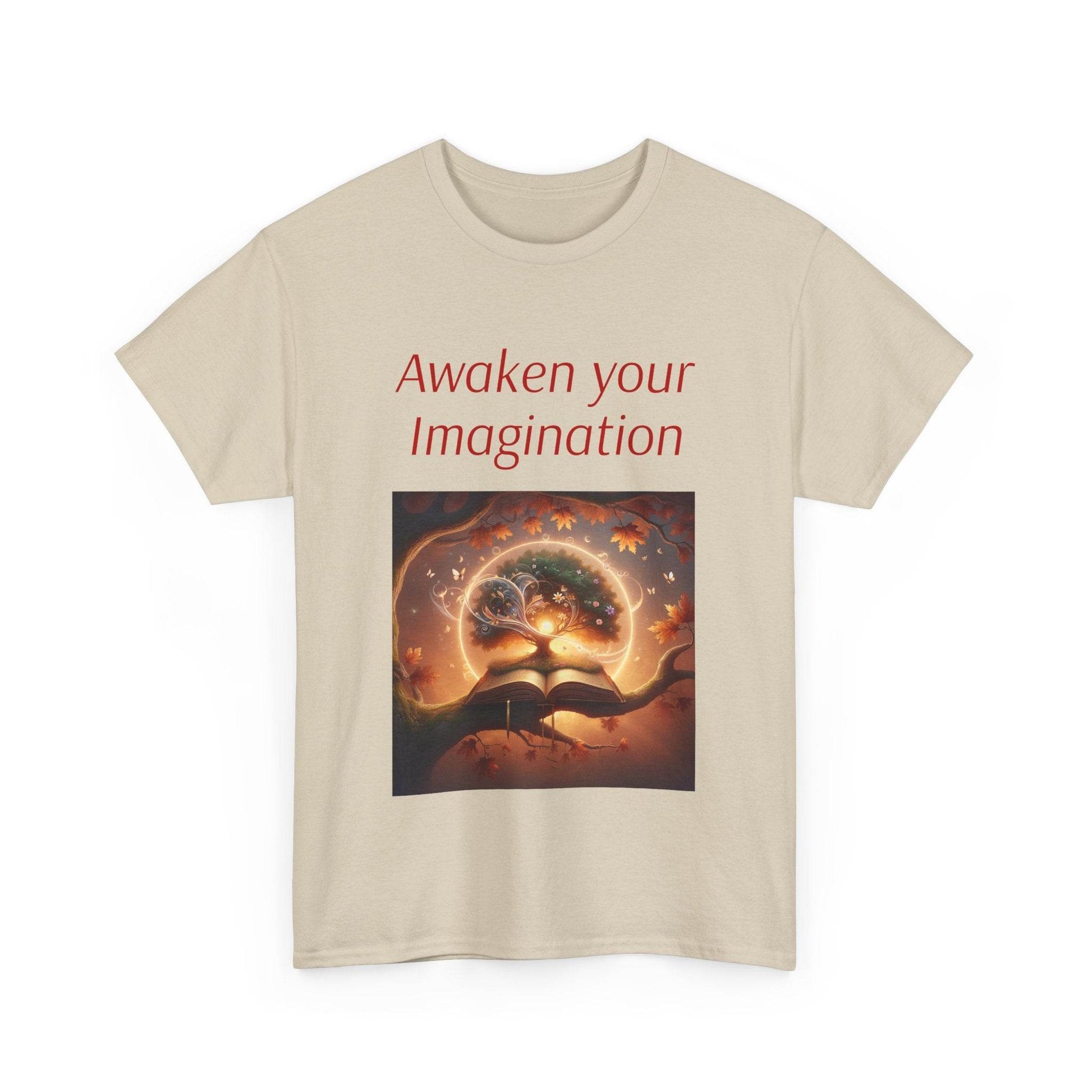 Awaken Your Imagination Unisex Heavy Cotton Tee - Inspiring Art Shirt - The Dreamer's Bookshop.