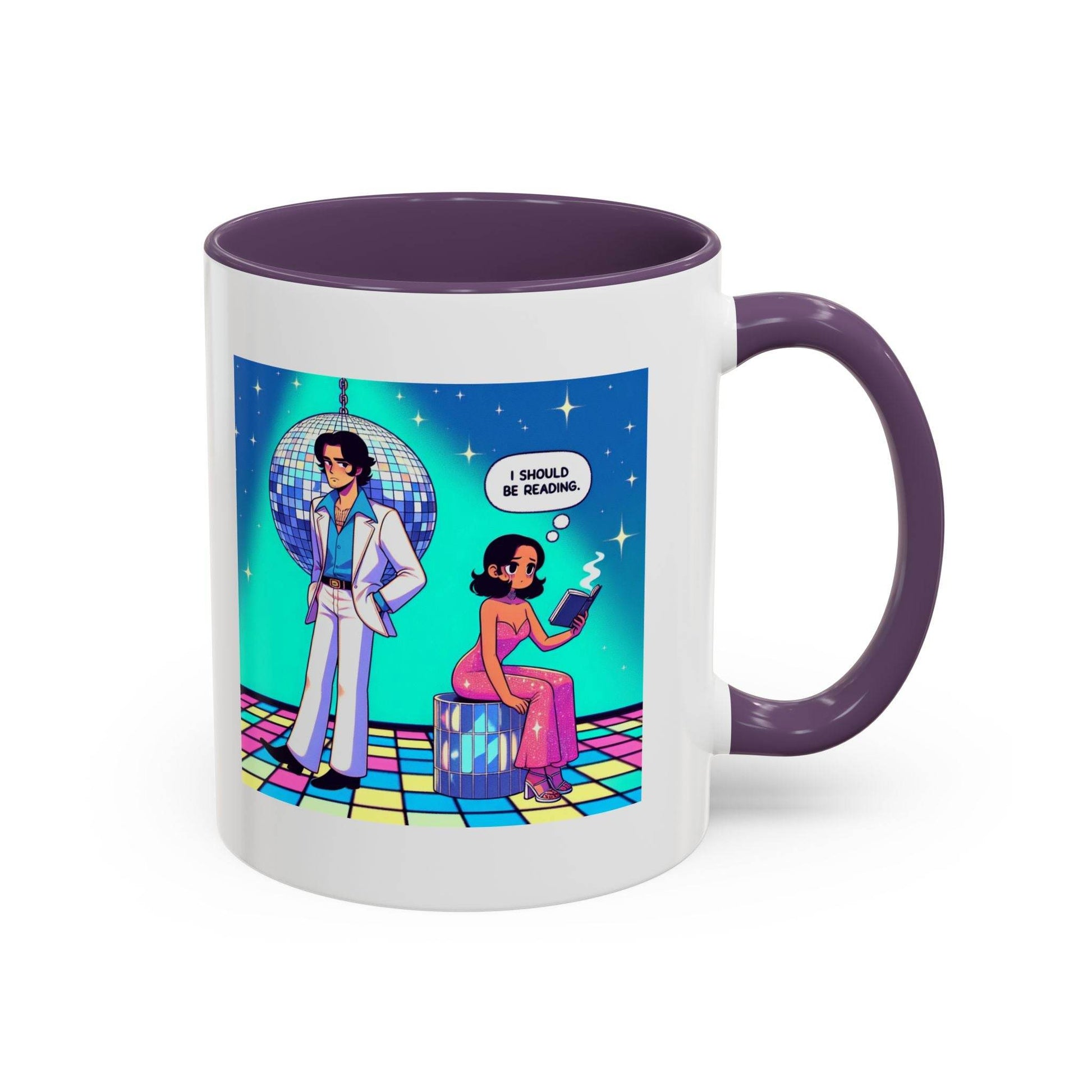 Retro Vibe Accent Coffee Mug - I should be reading - The Dreamer's Bookshop.