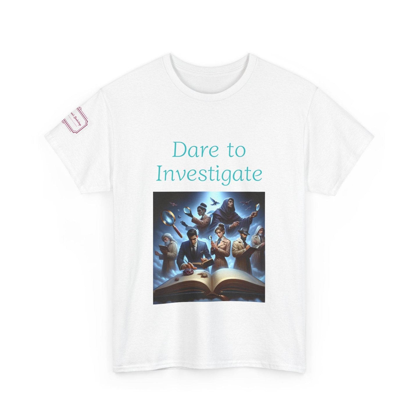 Investigate - Graphic Unisex Heavy Cotton Tee - Crime/Mystery Books - The Dreamer's Bookshop.