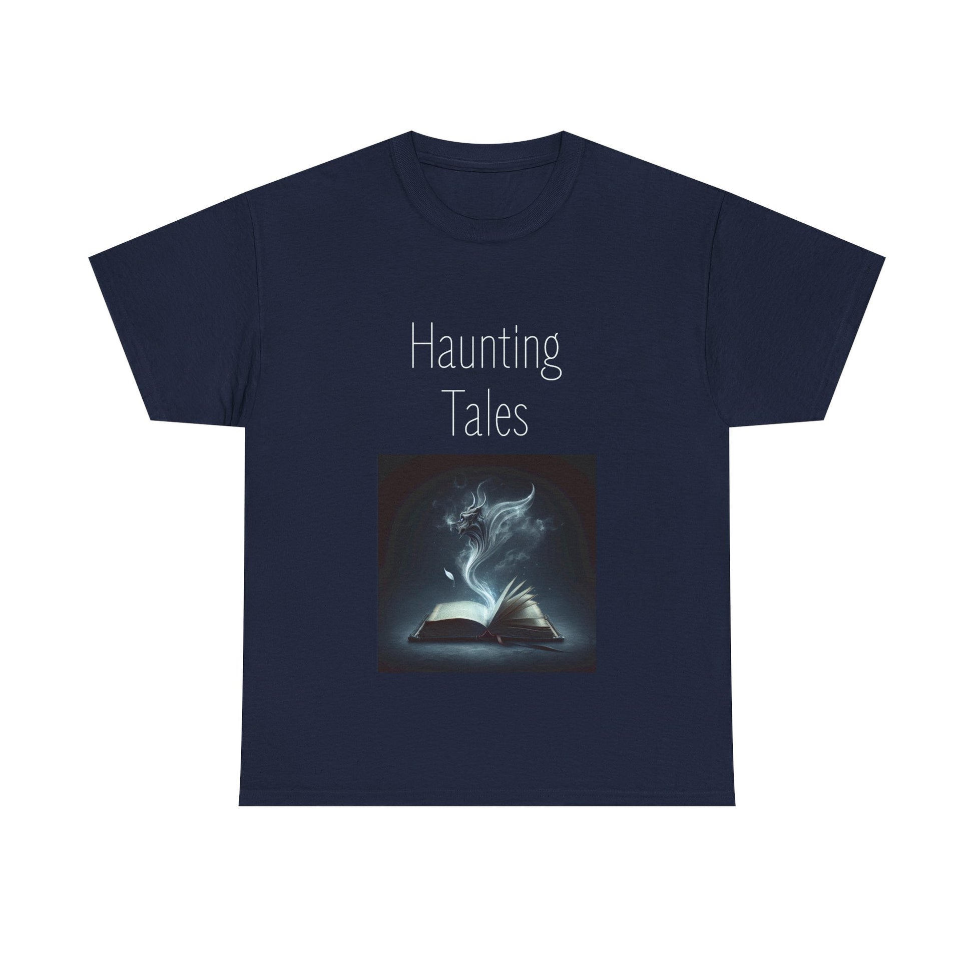 Book Lover's Unisex Heavy Cotton Tee - "Haunting Tales" - The Dreamer's Bookshop.