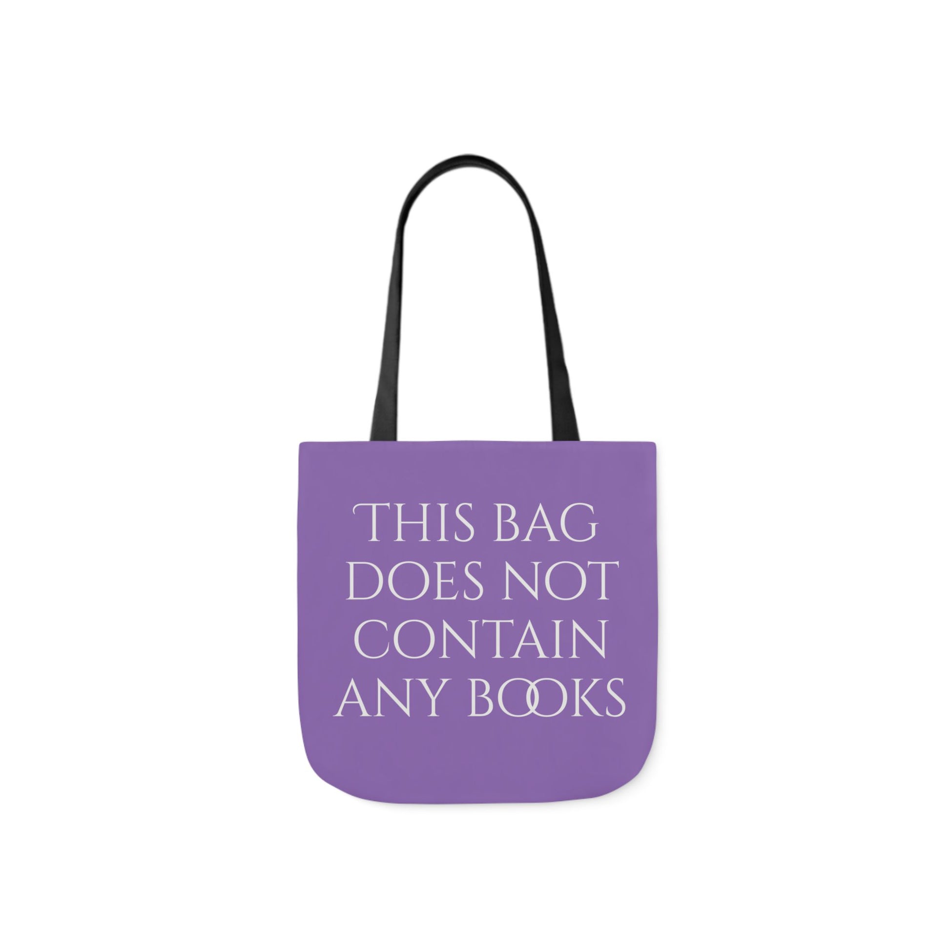 Funny Canvas Tote Bag - "This Bag Does Not Contain Any Books" - 5-Color Straps - The Dreamer's Bookshop.