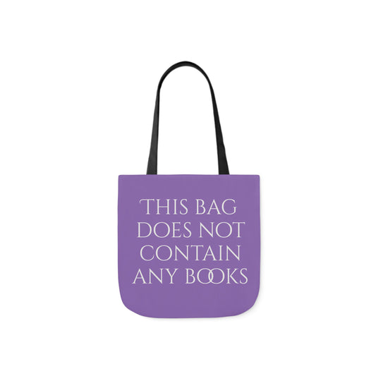 Funny Canvas Tote Bag - "This Bag Does Not Contain Any Books" - 5-Color Straps - The Dreamer's Bookshop.