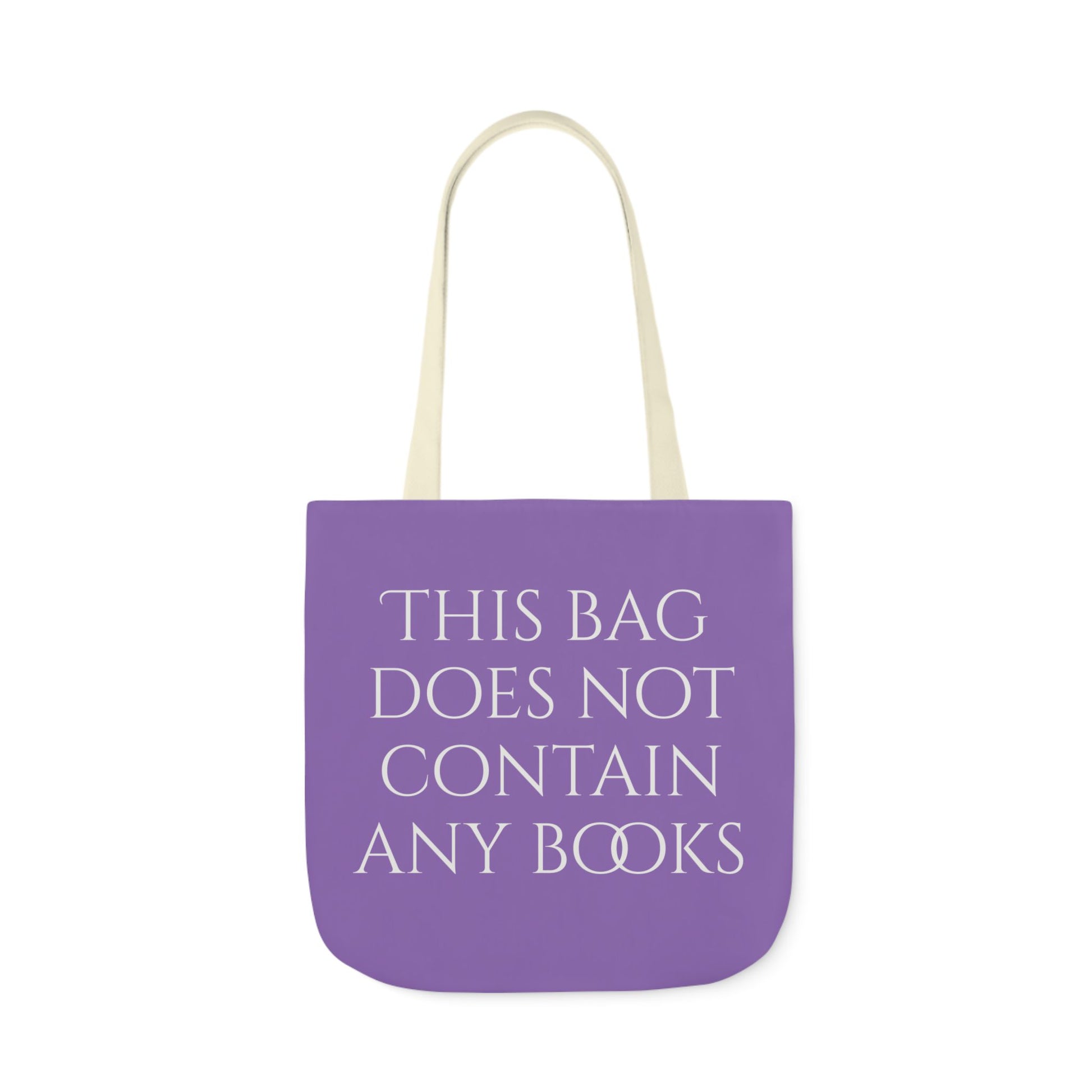 Funny Canvas Tote Bag - "This Bag Does Not Contain Any Books" - 5-Color Straps - The Dreamer's Bookshop.