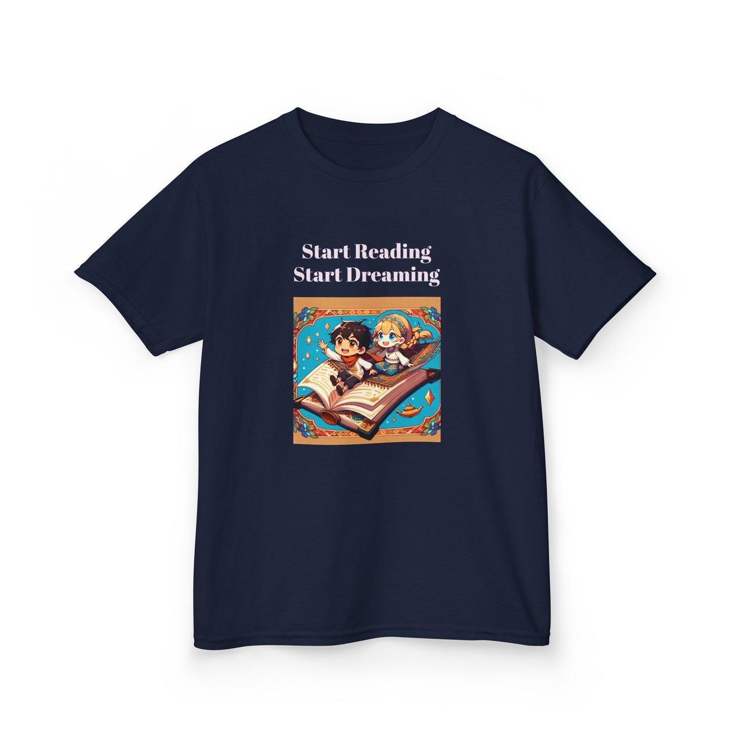 CA- Kids Heavy Cotton Tee - "Start Reading, Start Dreaming" - Fun & Inspirational T-Shirt for Young Readers - The Dreamer's Bookshop.