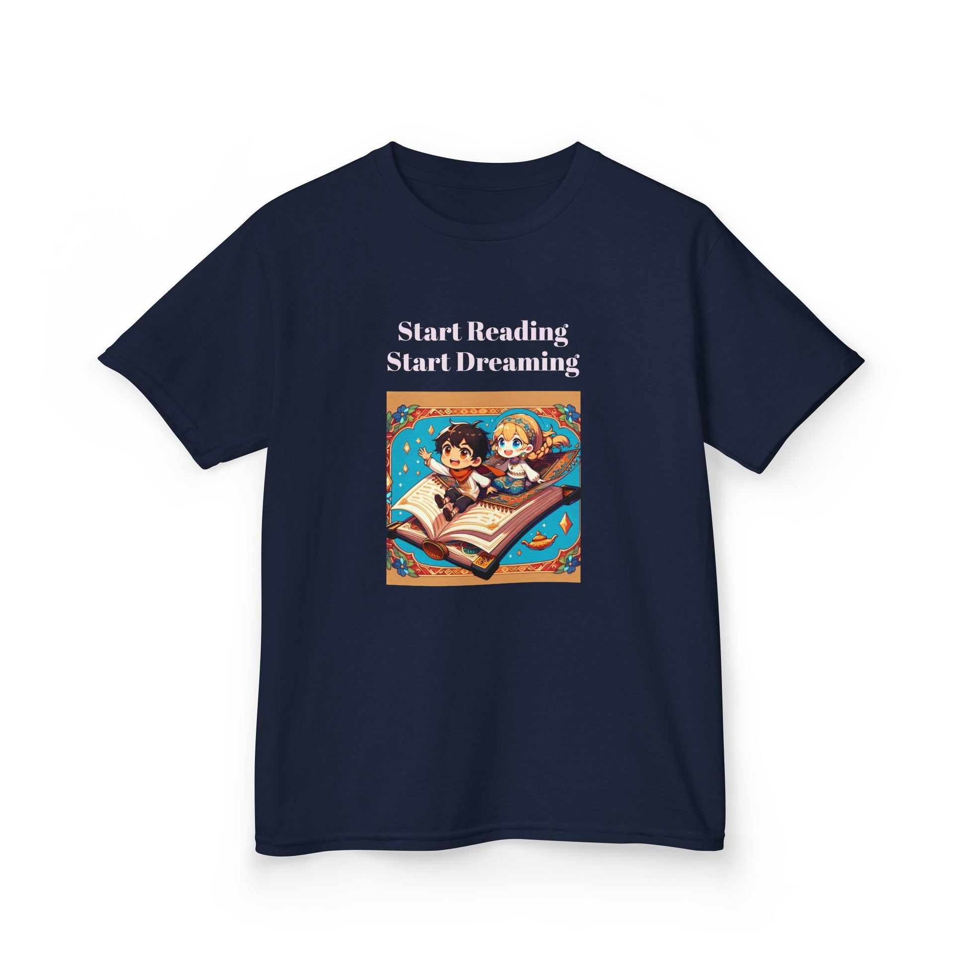 CA- Kids Heavy Cotton Tee - "Start Reading, Start Dreaming" - Fun & Inspirational T-Shirt for Young Readers - The Dreamer's Bookshop.