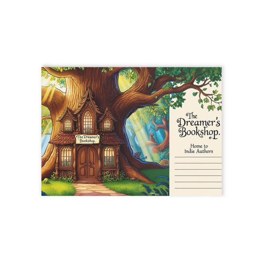 The Dreamer's Bookshop "Tree and Books" Art Print Card - The Dreamer's Bookshop.