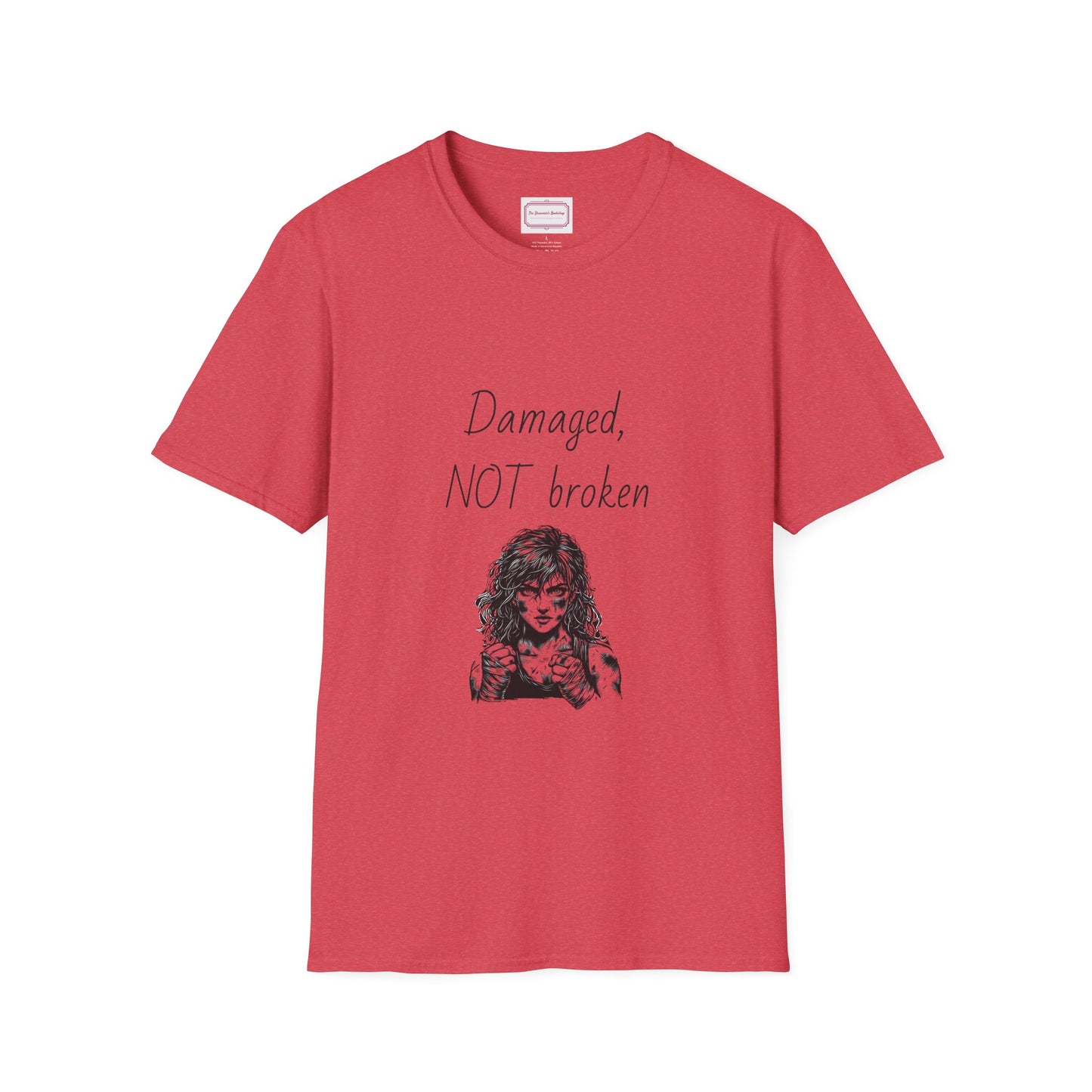 Inspirational Unisex Softstyle T-Shirt - "Damaged, NOT broken" - The Dreamer's Bookshop.