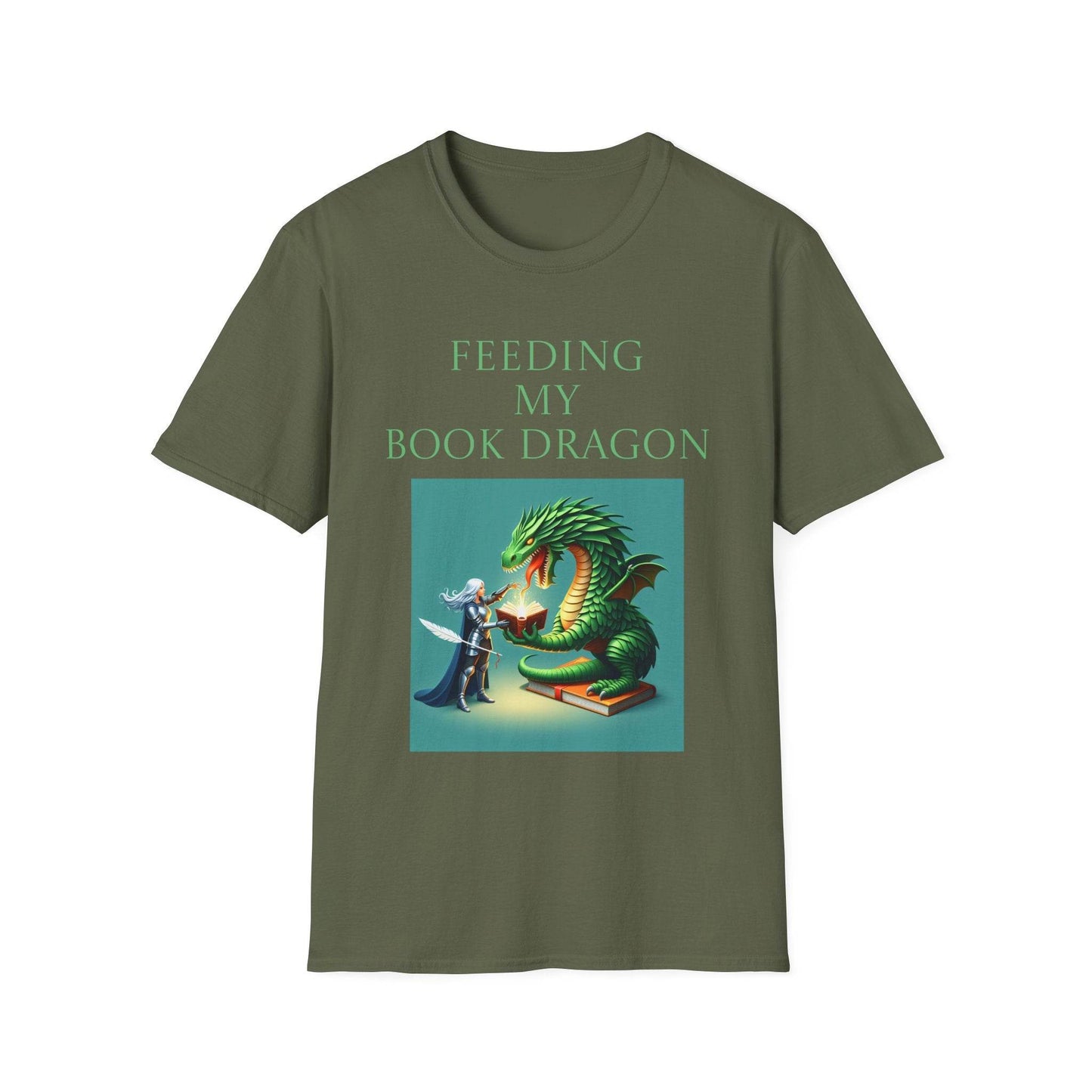 Unisex Softstyle T-Shirt - 'Book Dragon' - The Dreamer's Bookshop.