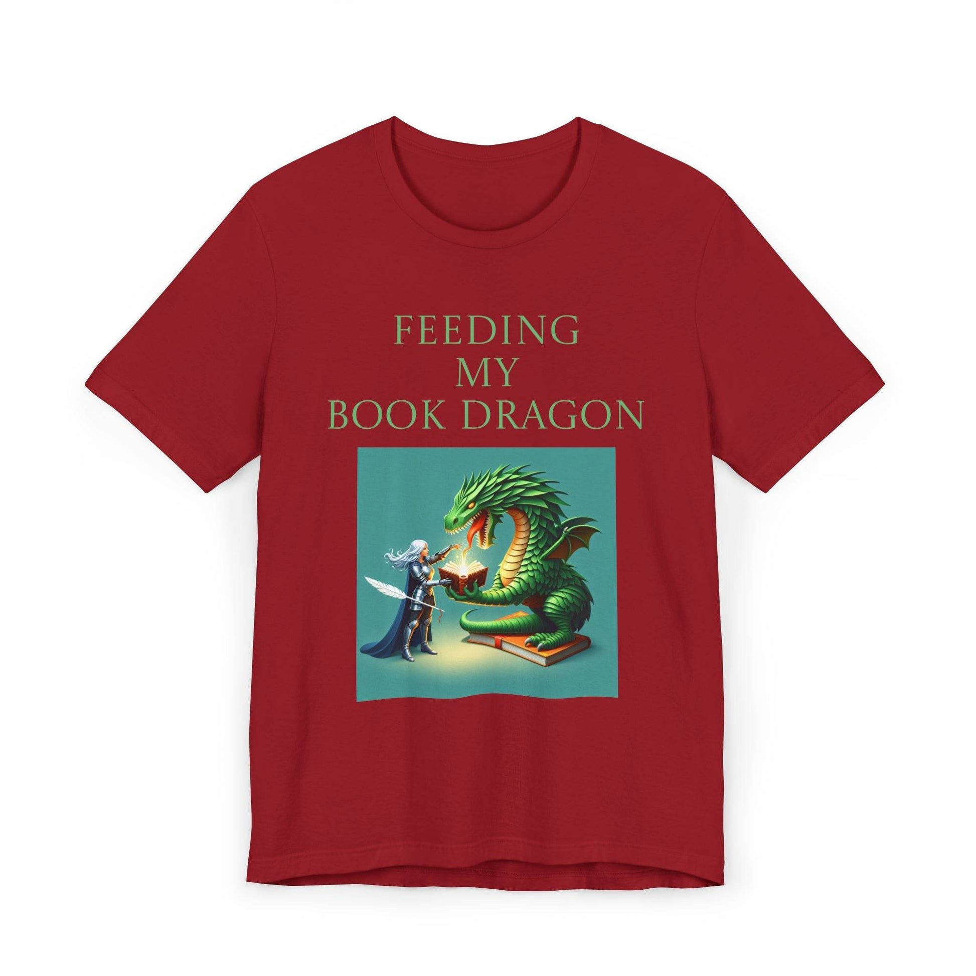 Unisex Jersey T-Shirt - Book Dragon - The Dreamer's Bookshop.