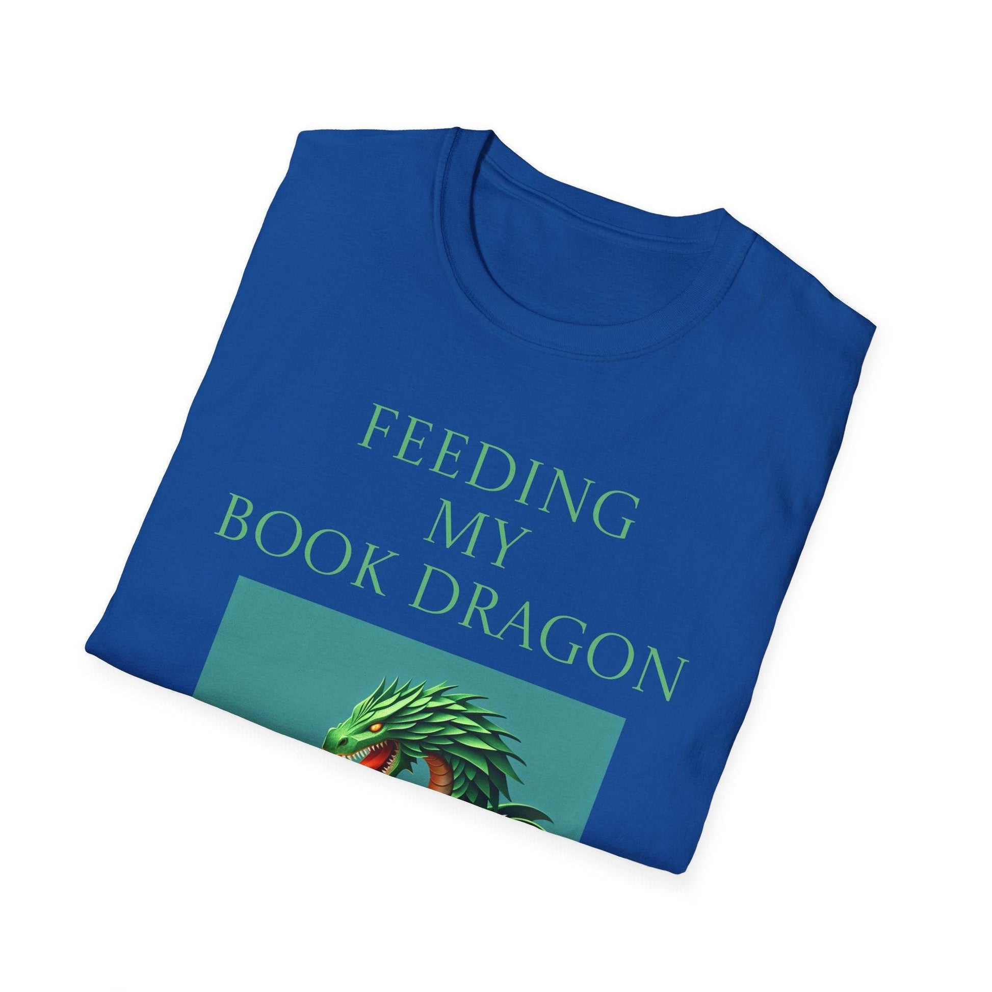 Unisex Softstyle T-Shirt - 'Book Dragon' - The Dreamer's Bookshop.