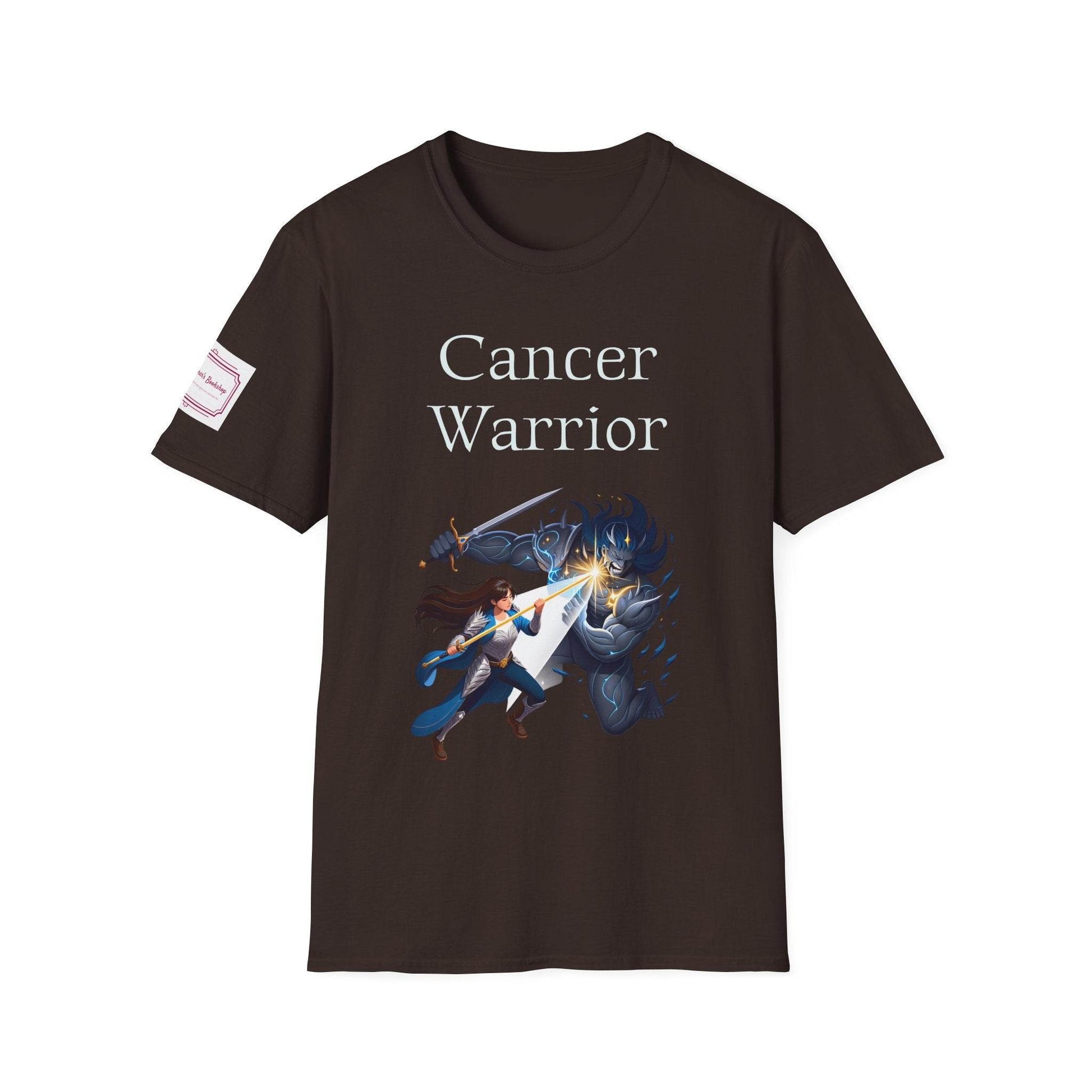 Cancer Warrior Unisex Softstyle T-Shirt - Empowering Graphic Tee for Women's Health Awarenes - The Dreamer's Bookshop.