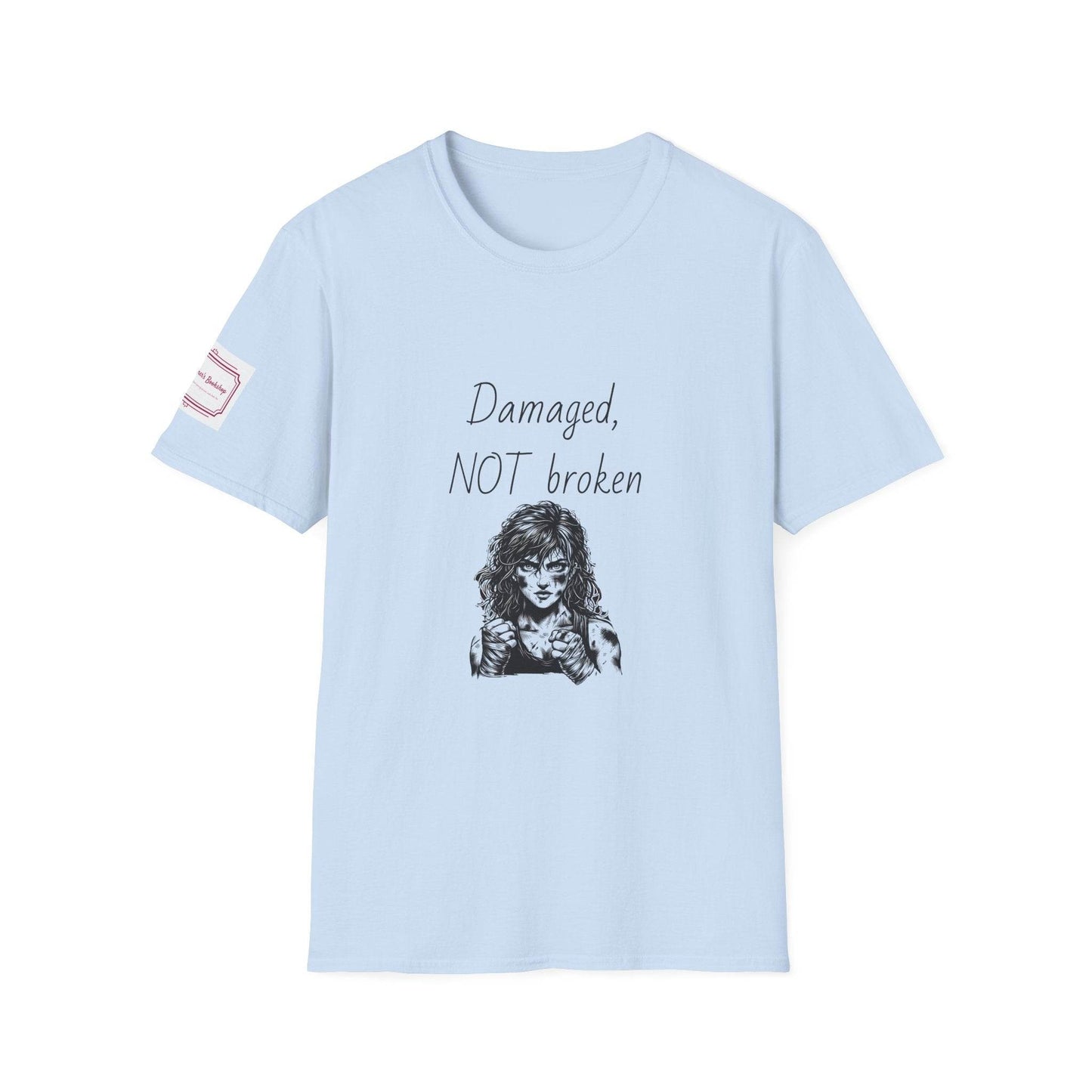 Fierce Survivor Unisex Softstyle T-Shirt - 'Damaged, NOT broken' - The Dreamer's Bookshop.
