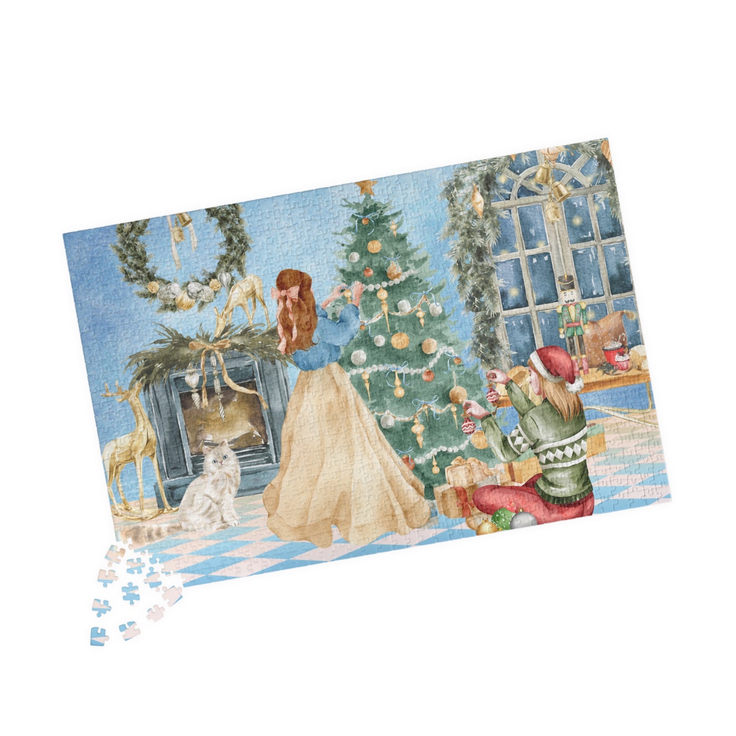 Christmas Morning Family Puzzle — Holiday Scene Jigsaw (110/252/520/1014 pcs)